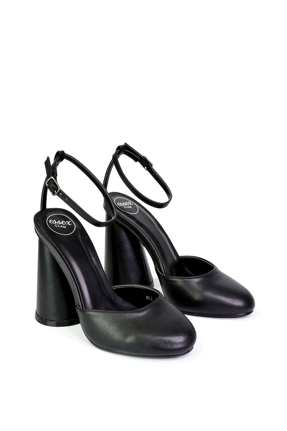 XY London 'Ekin' Ankle Strap Statement Cylinder Block Heel image 3