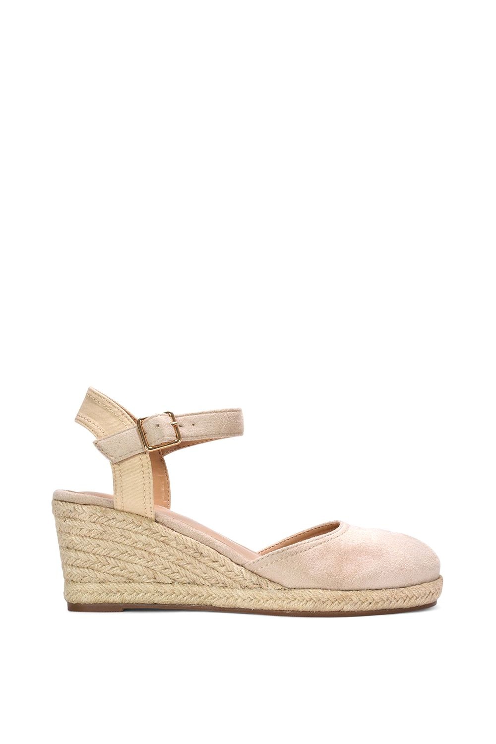 XY London 'Joey' Closed Toe Ankle Strap Espadrille Wedge Platform Shoes image 1