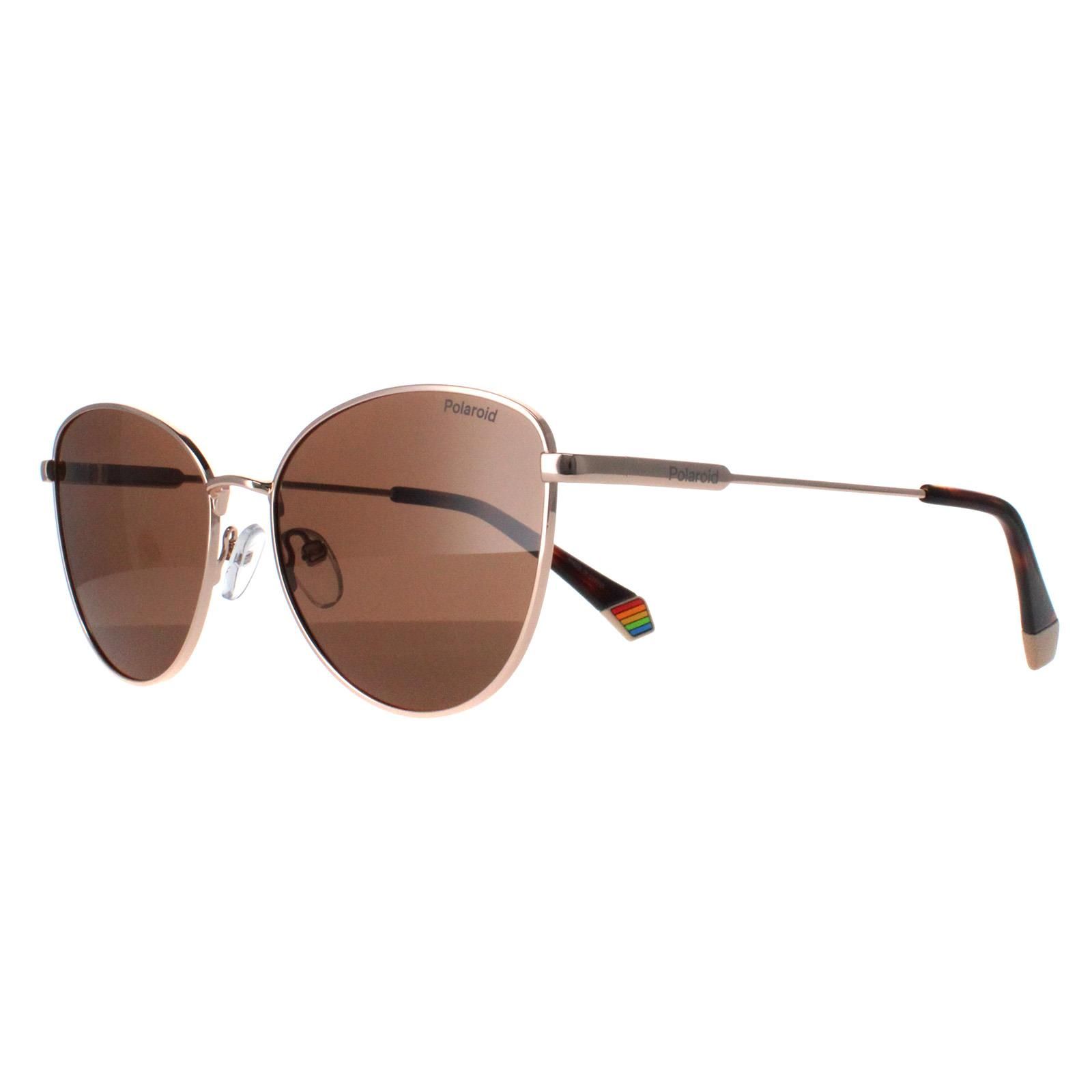 Polaroid Cat Eye Gold Copper Bronze Polarized PLD 6188/S image 2