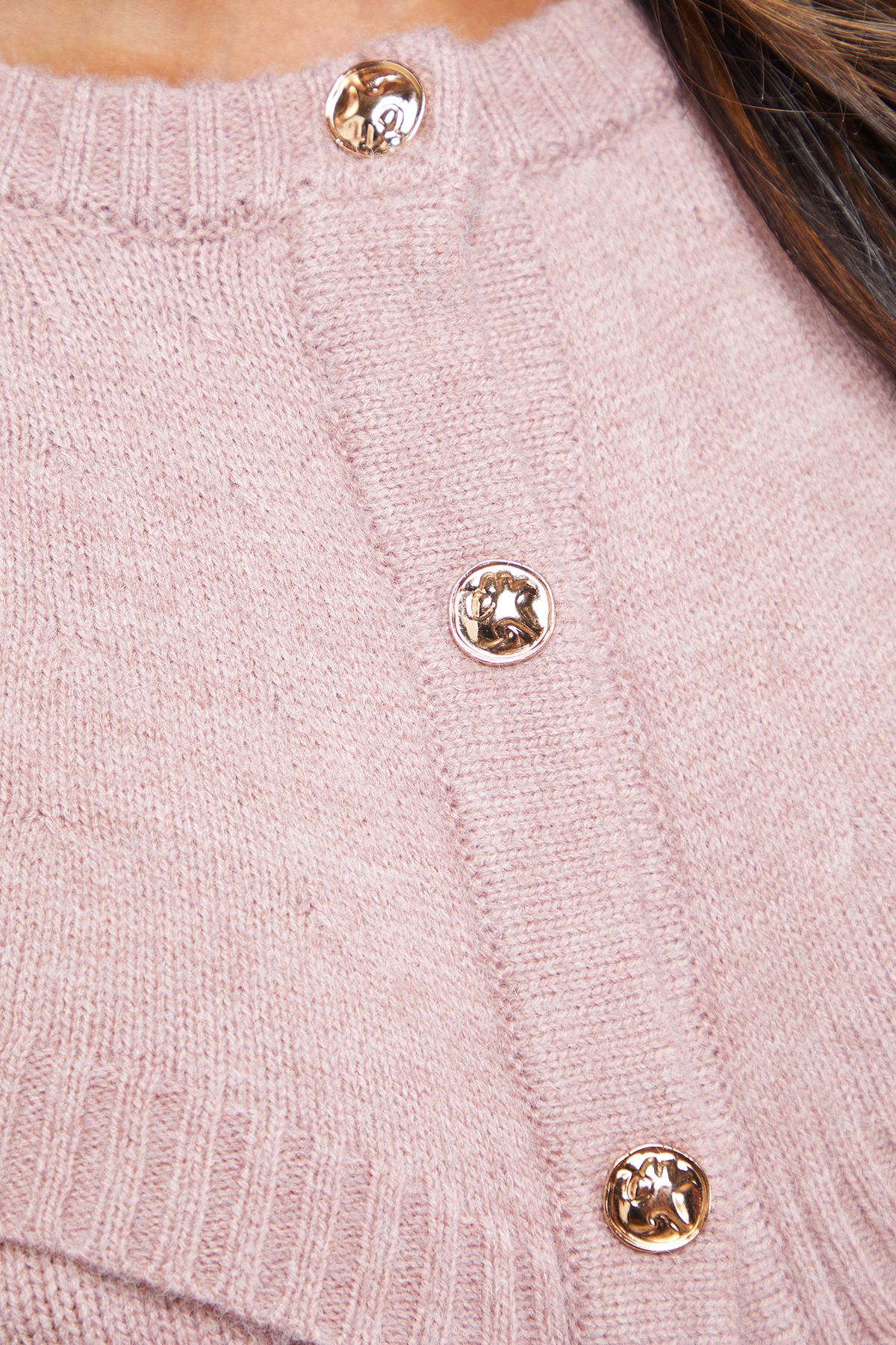 Oasis Cape Detail Button Down Crew Neck Cardigan Desert Rose image 5