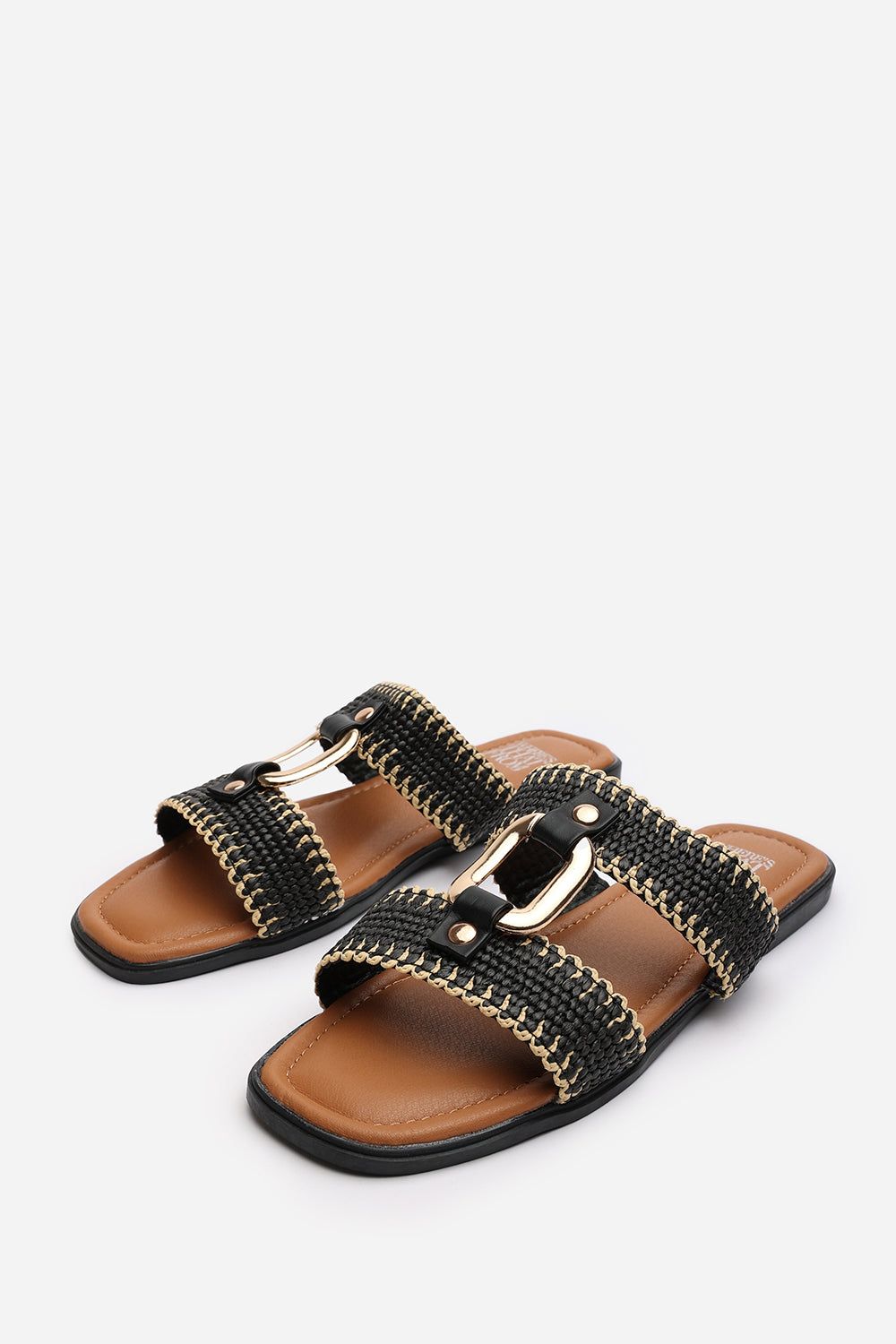 Where's That From 'Imani' Flat Raffia Strap Sandals image 4