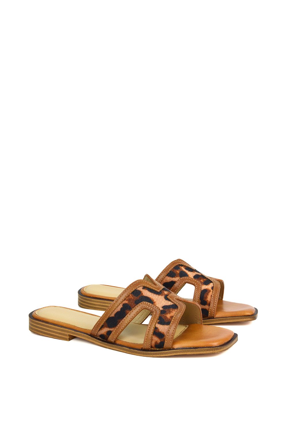 XY London 'Lola' Cut Out Strap Flat Slip On Slider Sandals image 5