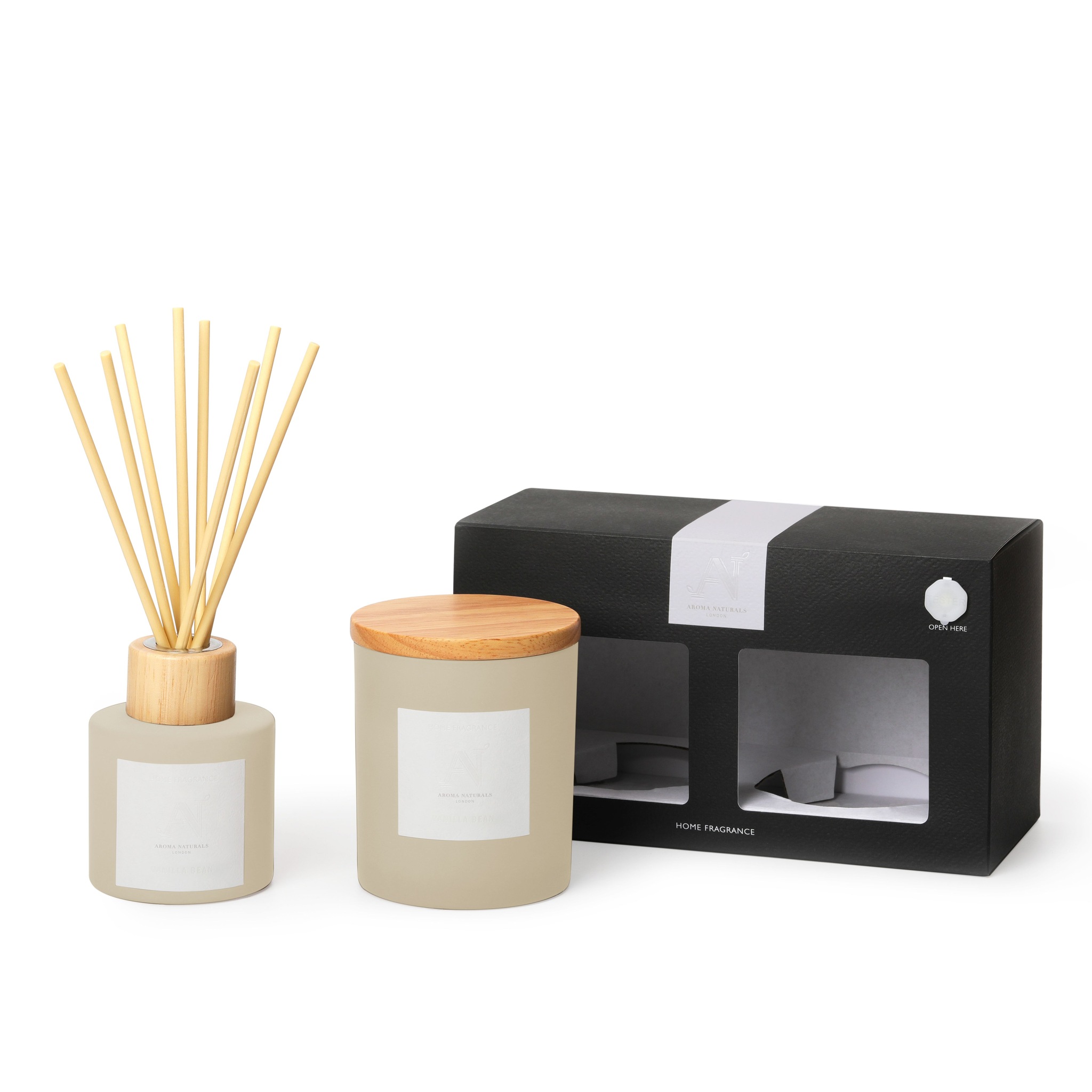 Aroma Naturals Frosted Decadence Candle & Diffuser Gift Set –  Vanilla Bean image 2