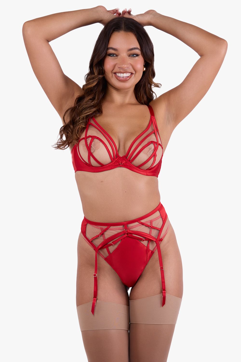 Playful Promises Ramona Ruby Red Suspender Belt image 3