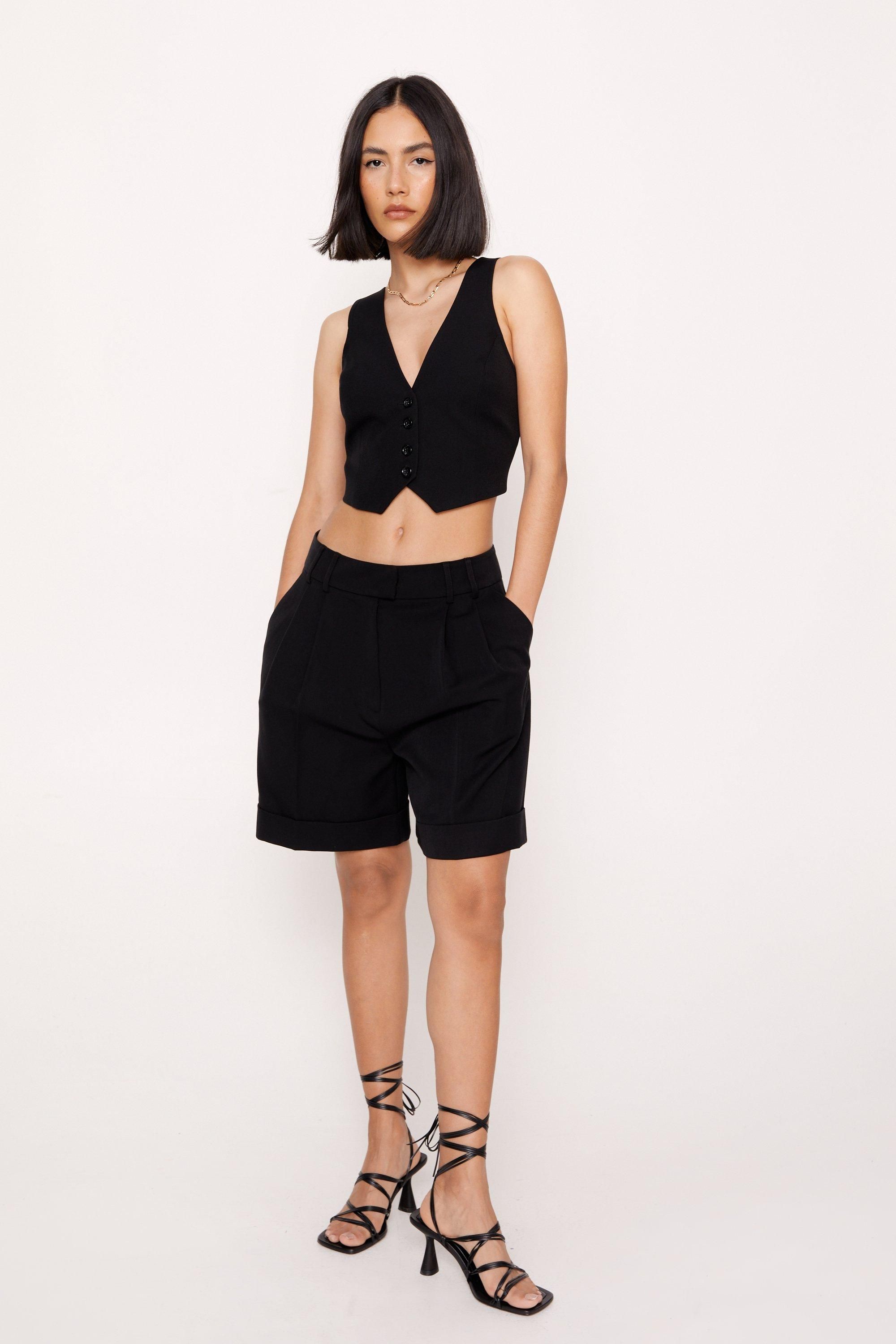 NastyGal Tailored City Shorts Black image 2