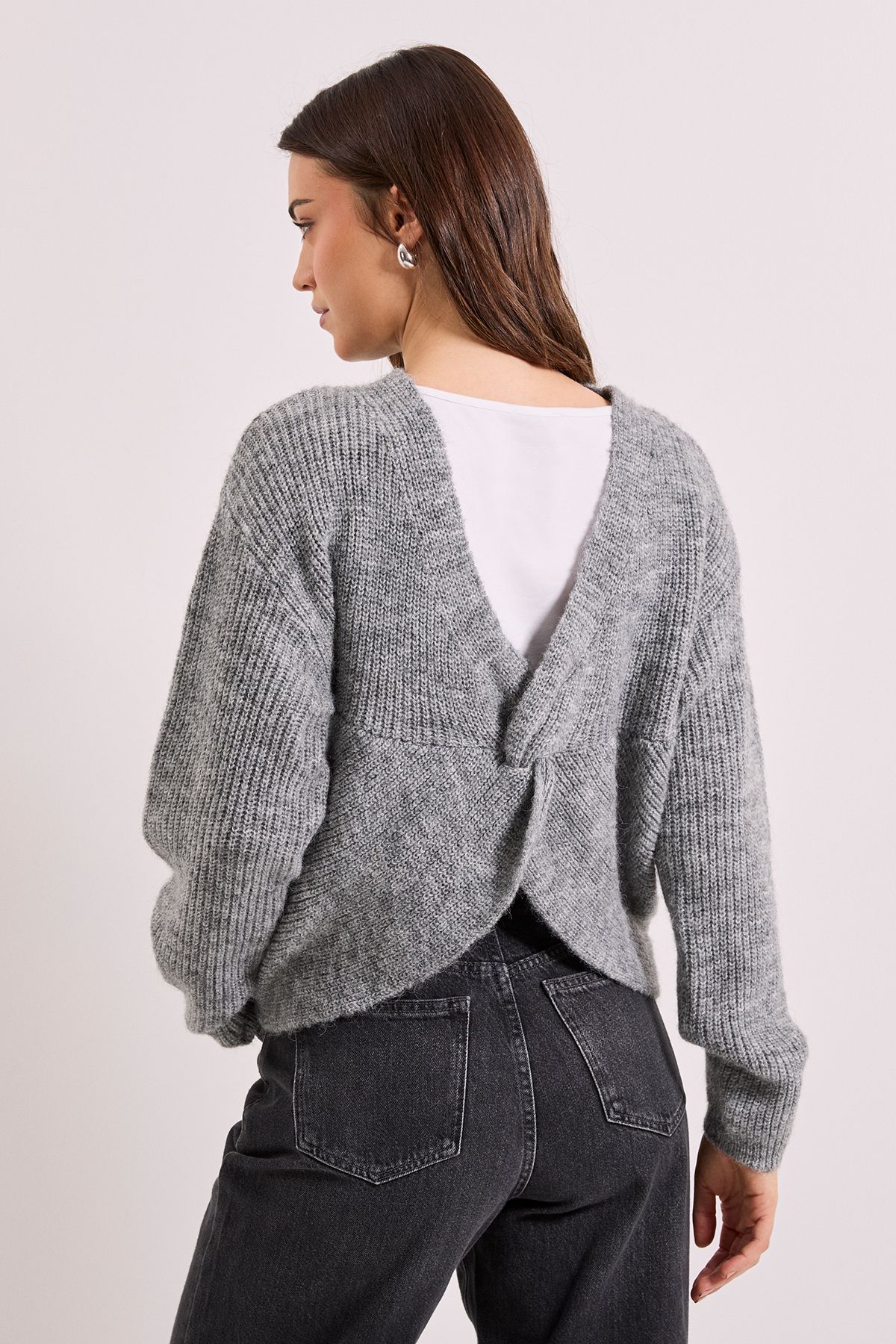 Dorothy Perkins Wrap Front Cardigan Grey Marl image 3