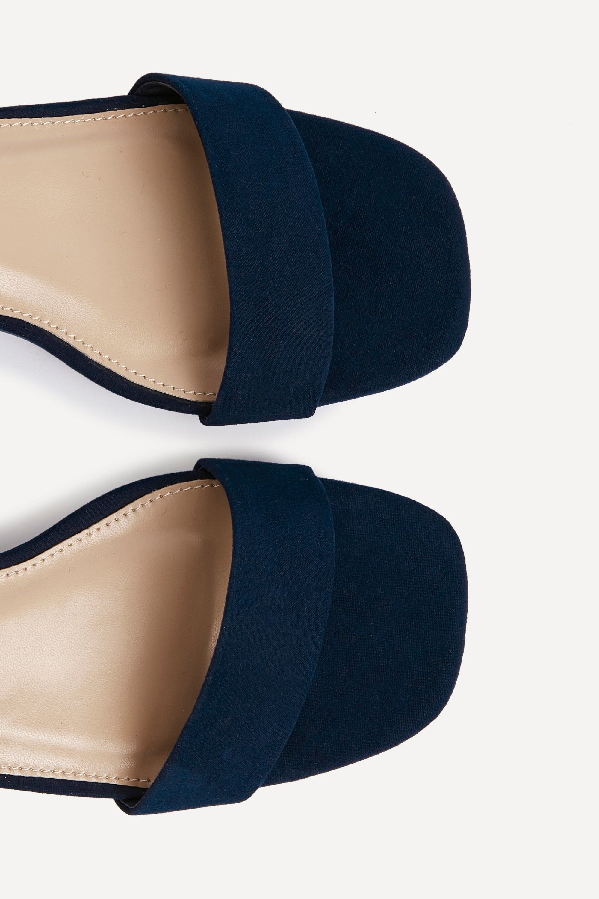 Linzi Carlie Wide Fit Navy Faux Suede Low Block Heel image 5