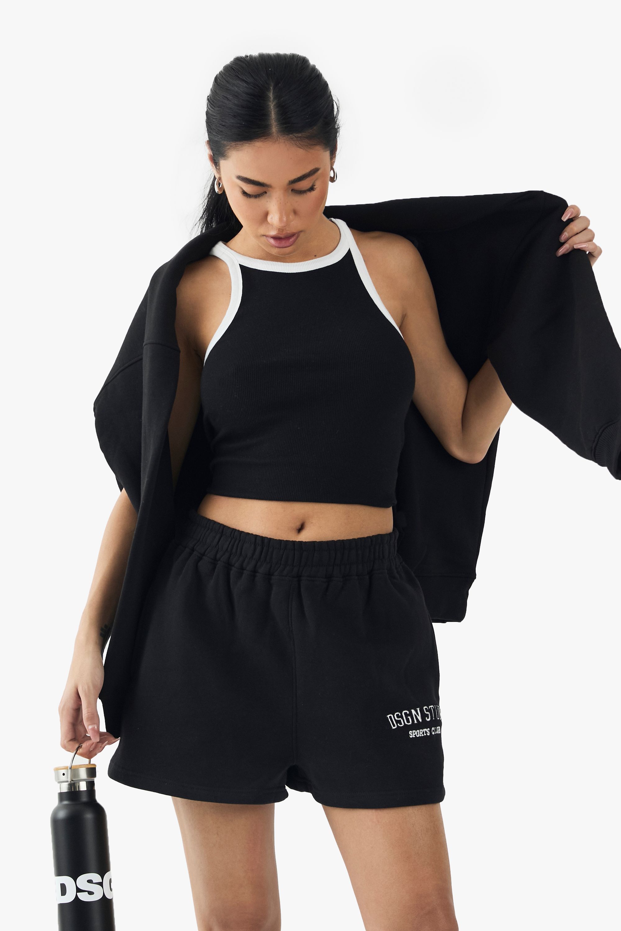 DSGN Studio DSGN Studio Sports Club Applique Sweat Short Black