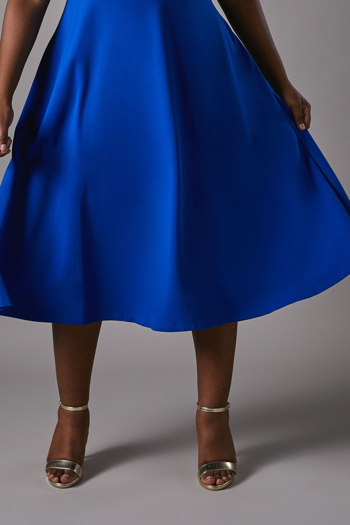 Coast Plus Ponte Midi Dress With Square Neckline Cobalt image 4