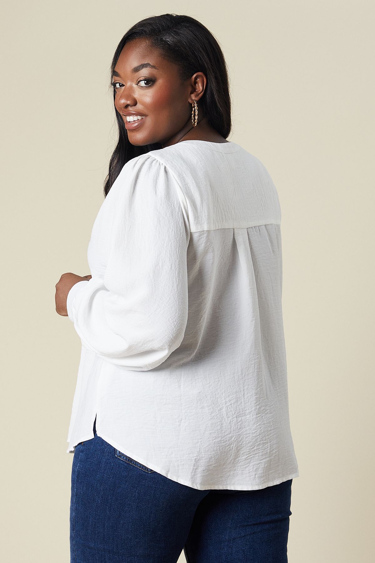 Dorothy Perkins Curve Overhead Shirt Ivory image 3