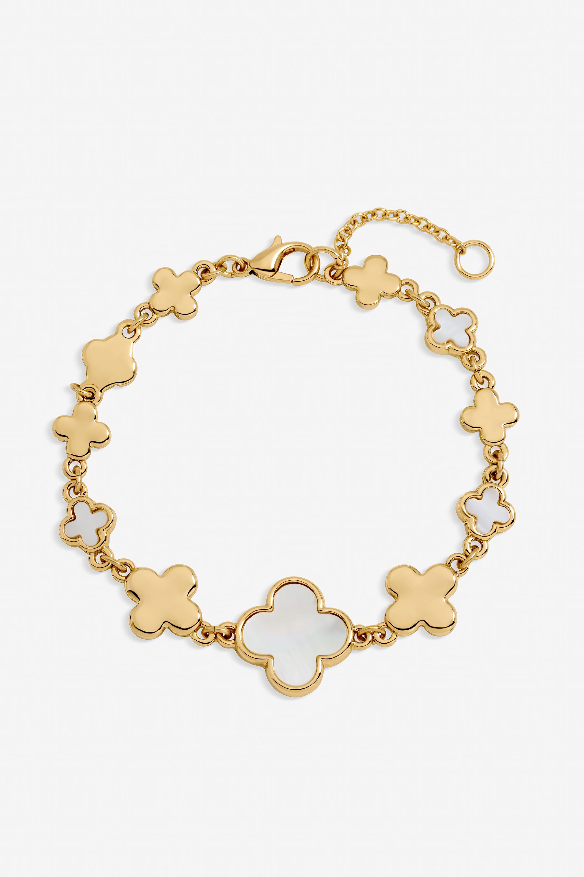 Inicio Gold Plated and Polished Clover Bracelet - Gift Pouch image 1