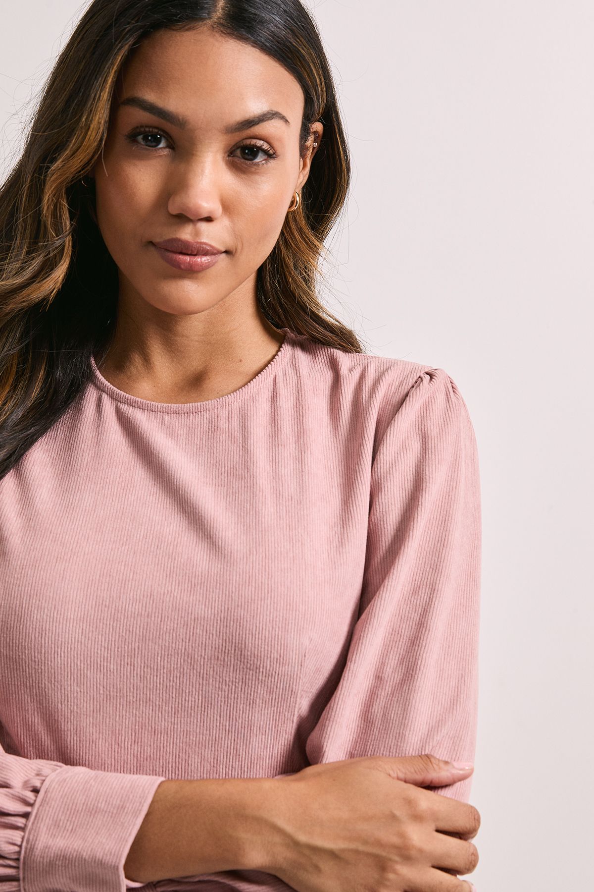 Dorothy Perkins Petite Seam Detail Cord Mini Dress Light Pink image 4