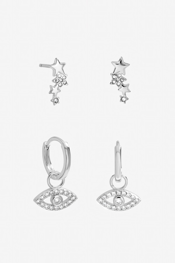 Inicio Sterling Silver Plated Celestial Earrings - Pack of 2