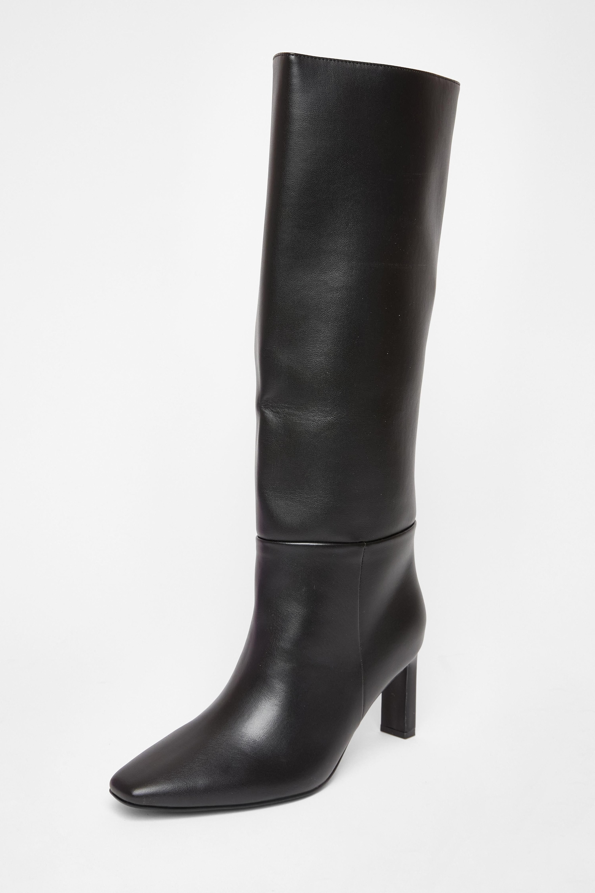 Quiz Black Wide Fit Knee High Boots image 1