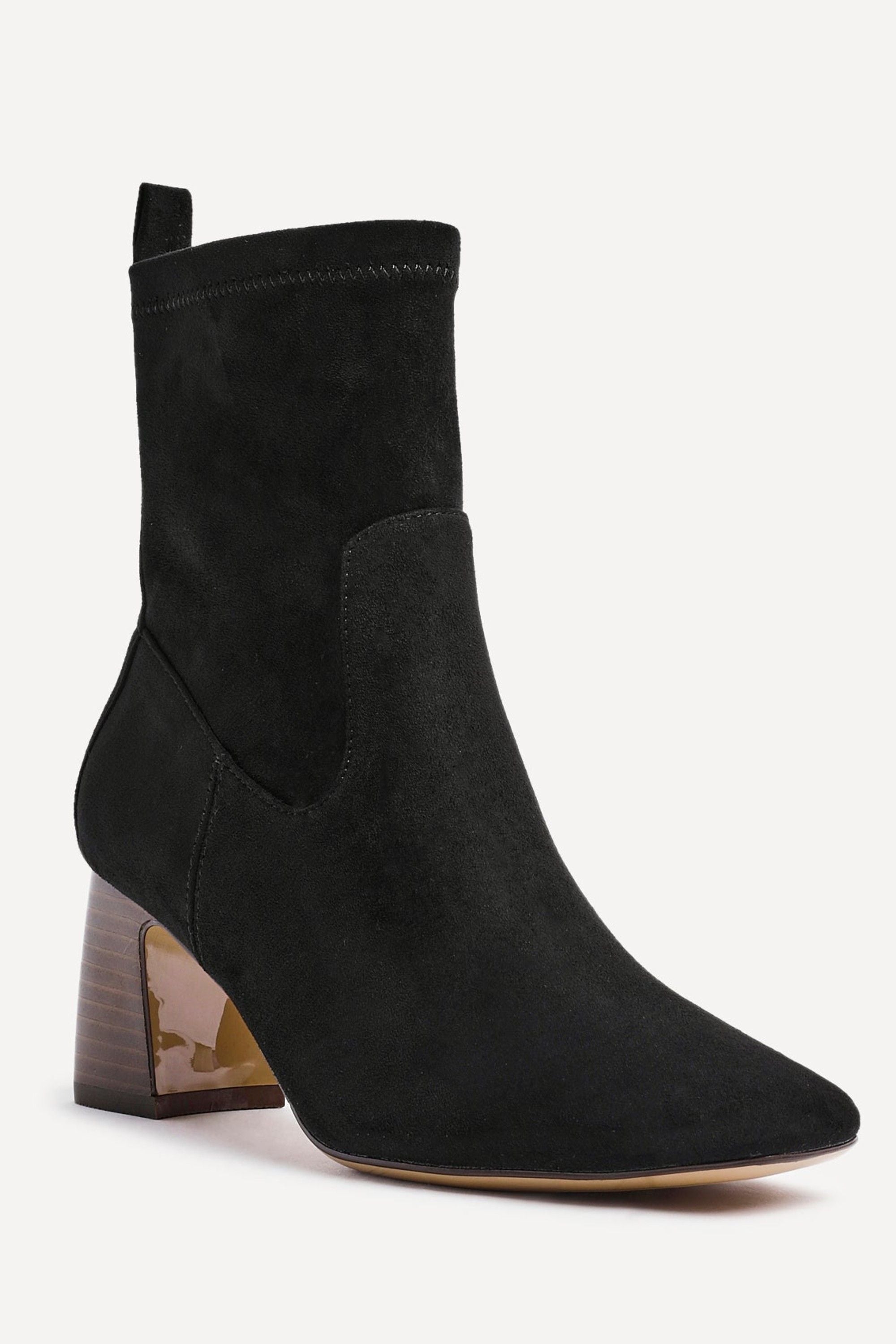 Linzi Francisco Black Faux Suede Heeled Ankle Boot image 5