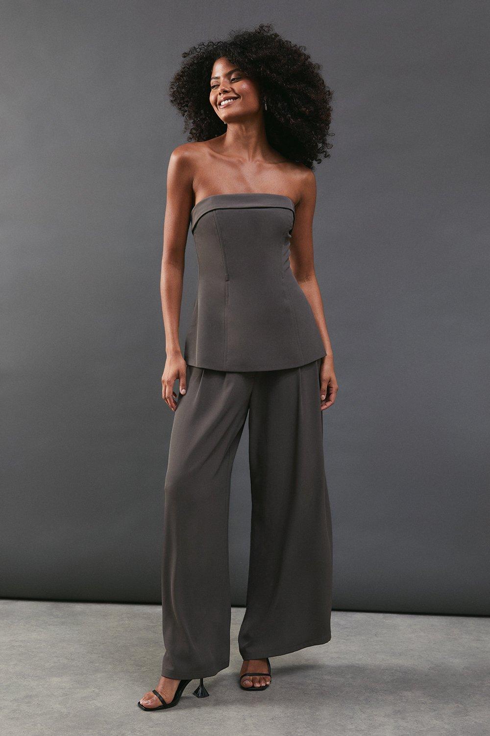 Warehouse Tailored Fold Edge Bandeau Top image 2