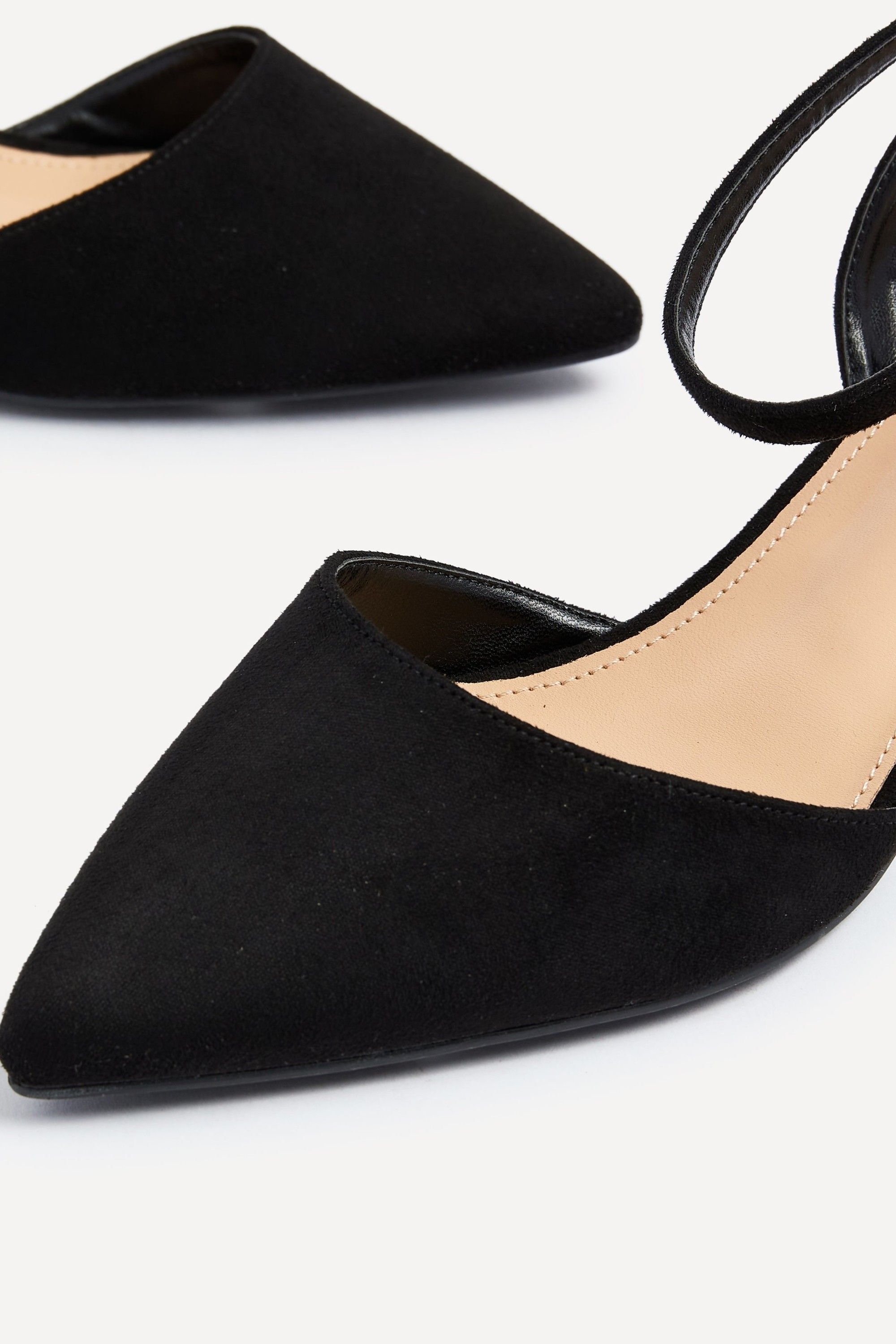 Linzi Suzy Wide Fit Black Faux Suede Court Heel image 5