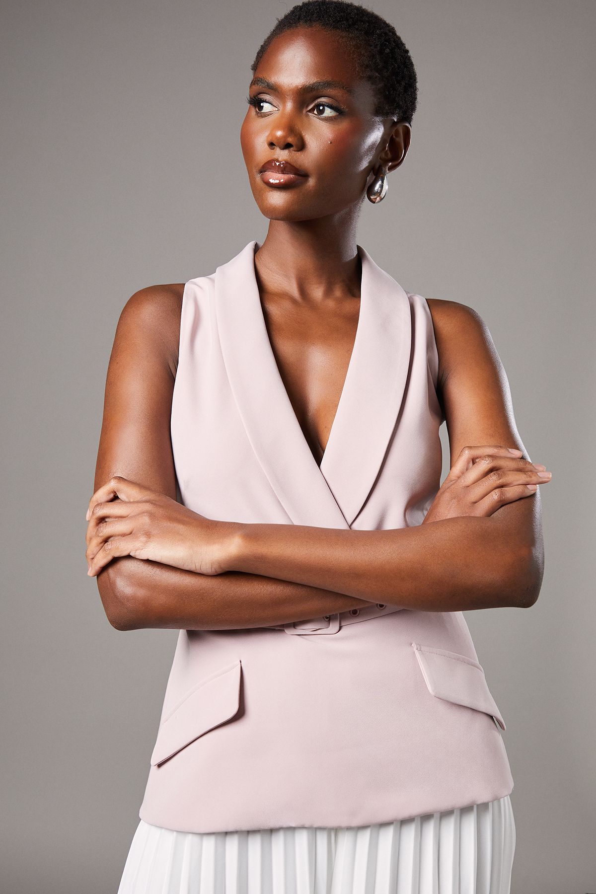 Coast Pleated Trouser Jumpsuit Blush image 4