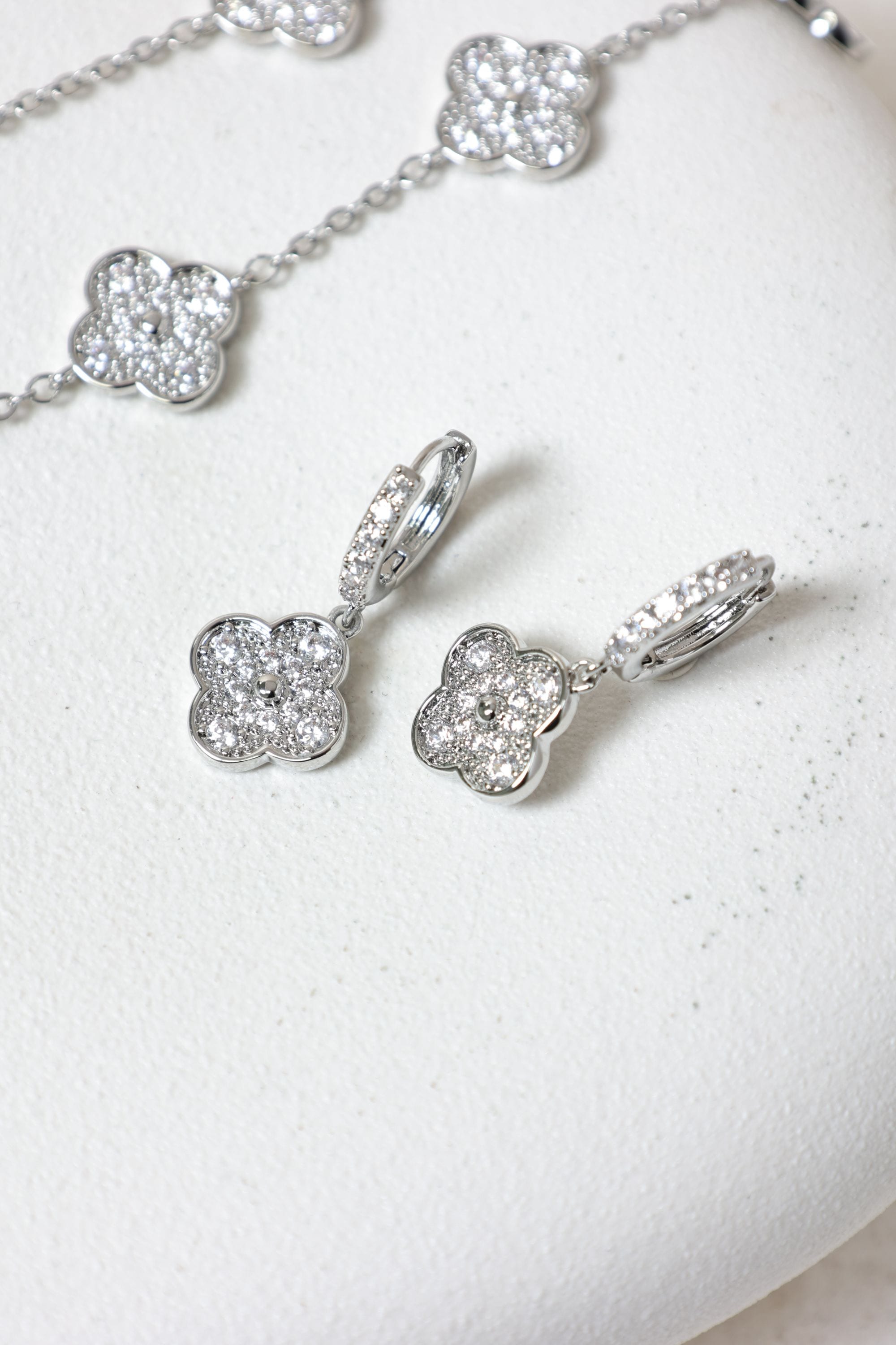 Jon Richard Rhodium Plated and Pave Clover Bracelet image 4