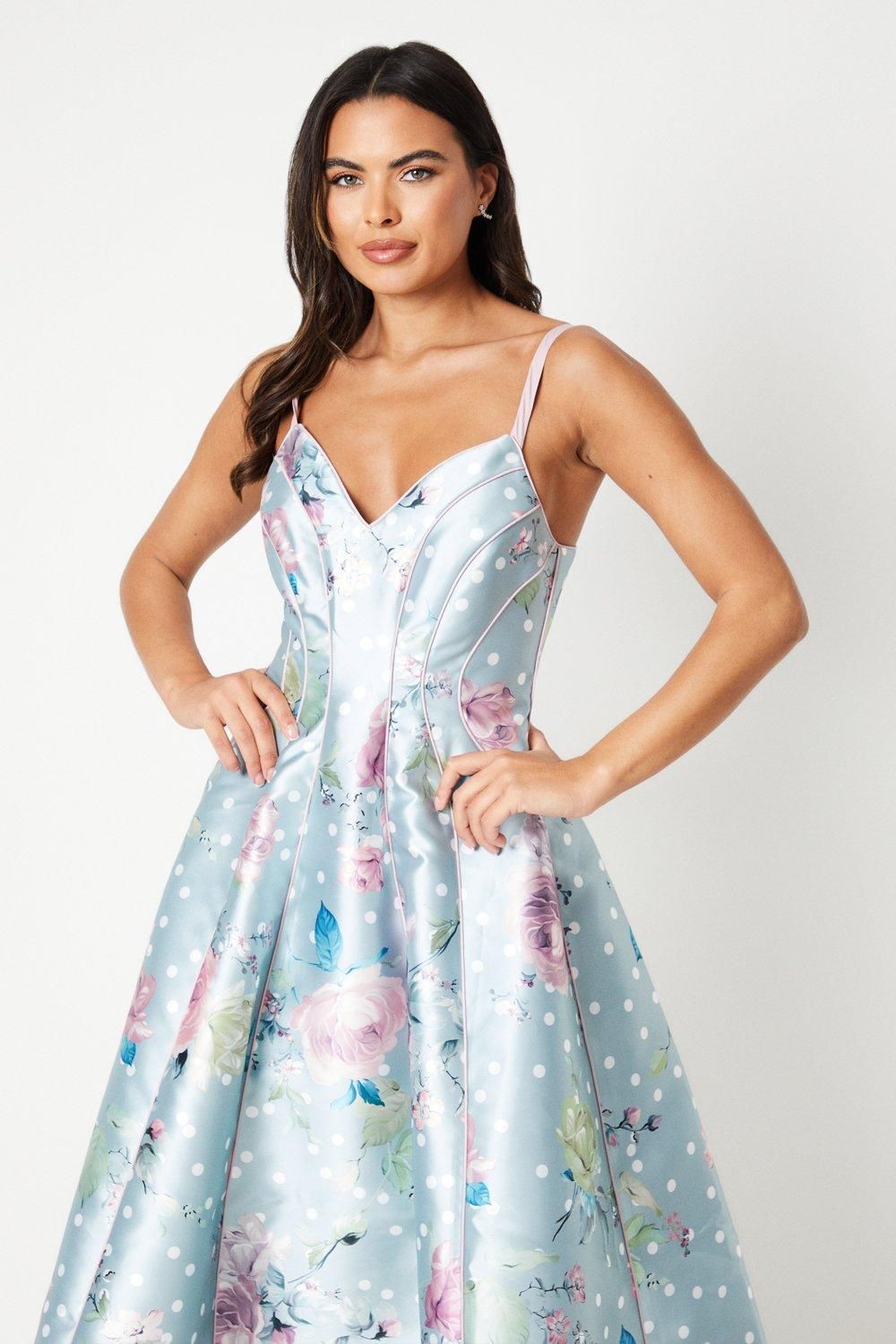 Coast Floral Print Twill Midi Cami Dress Sage image 2