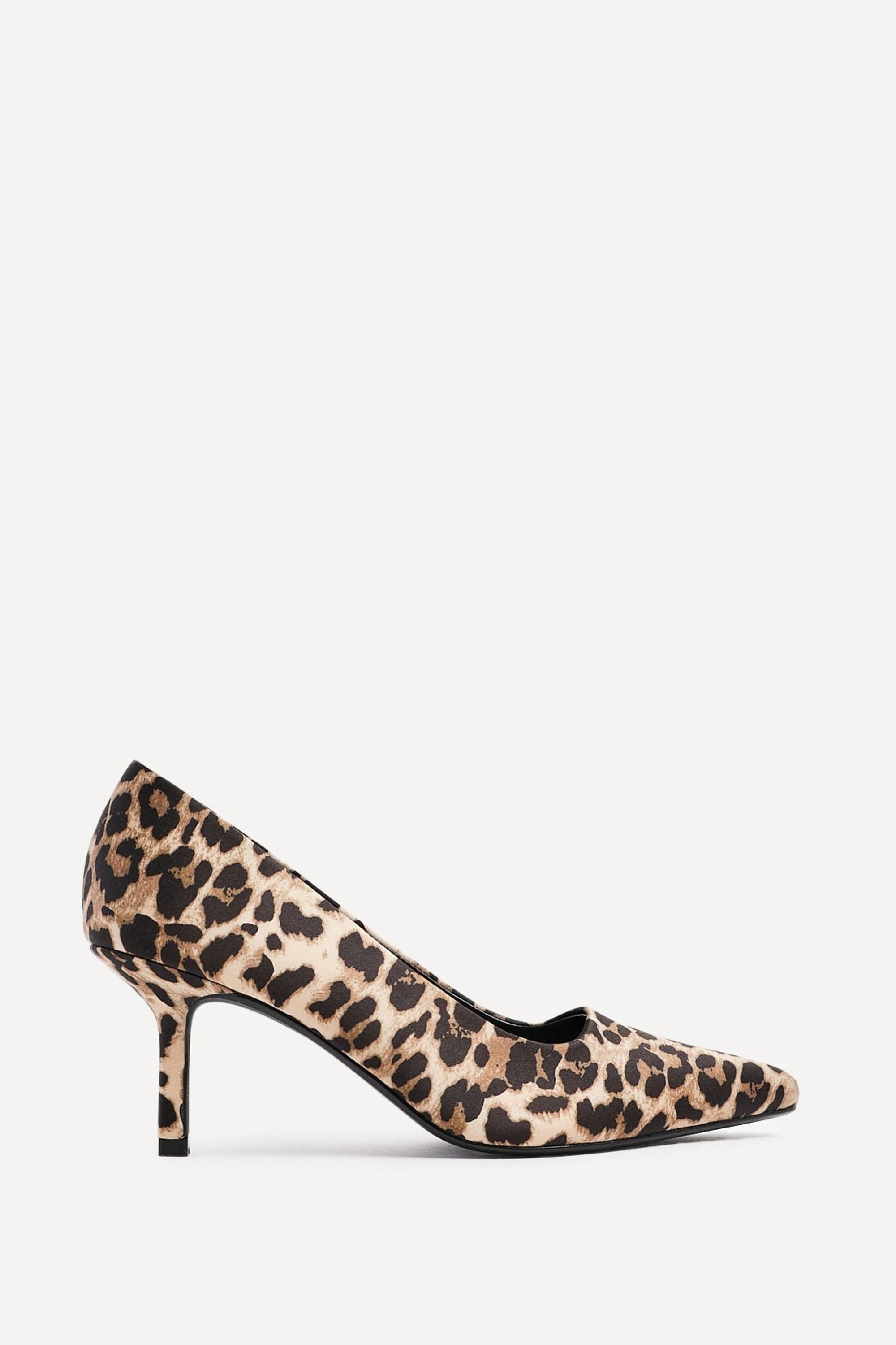 Linzi Aim Wide Fit Leopard Satin Classic Court Heel image 1