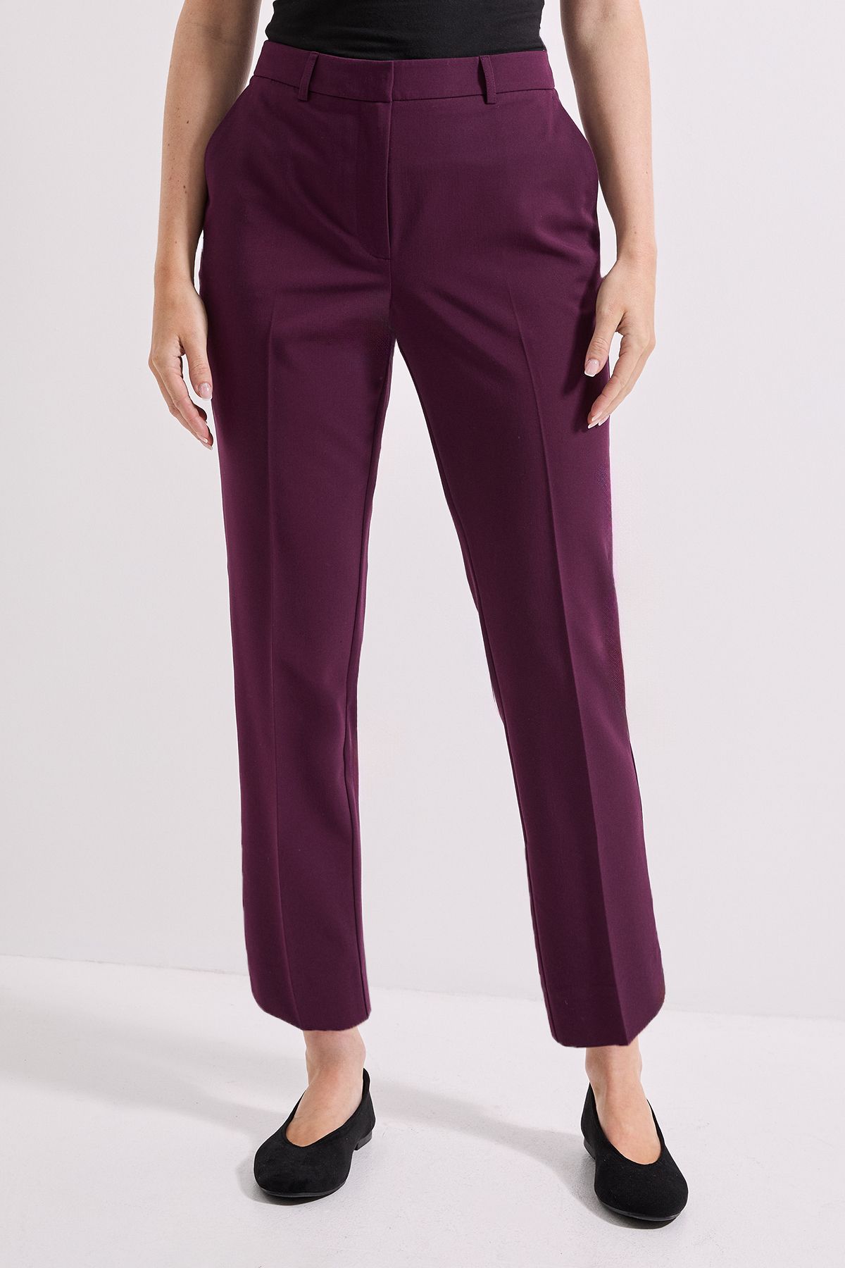 Dorothy Perkins Ankle Grazer Trouser Plum image 1