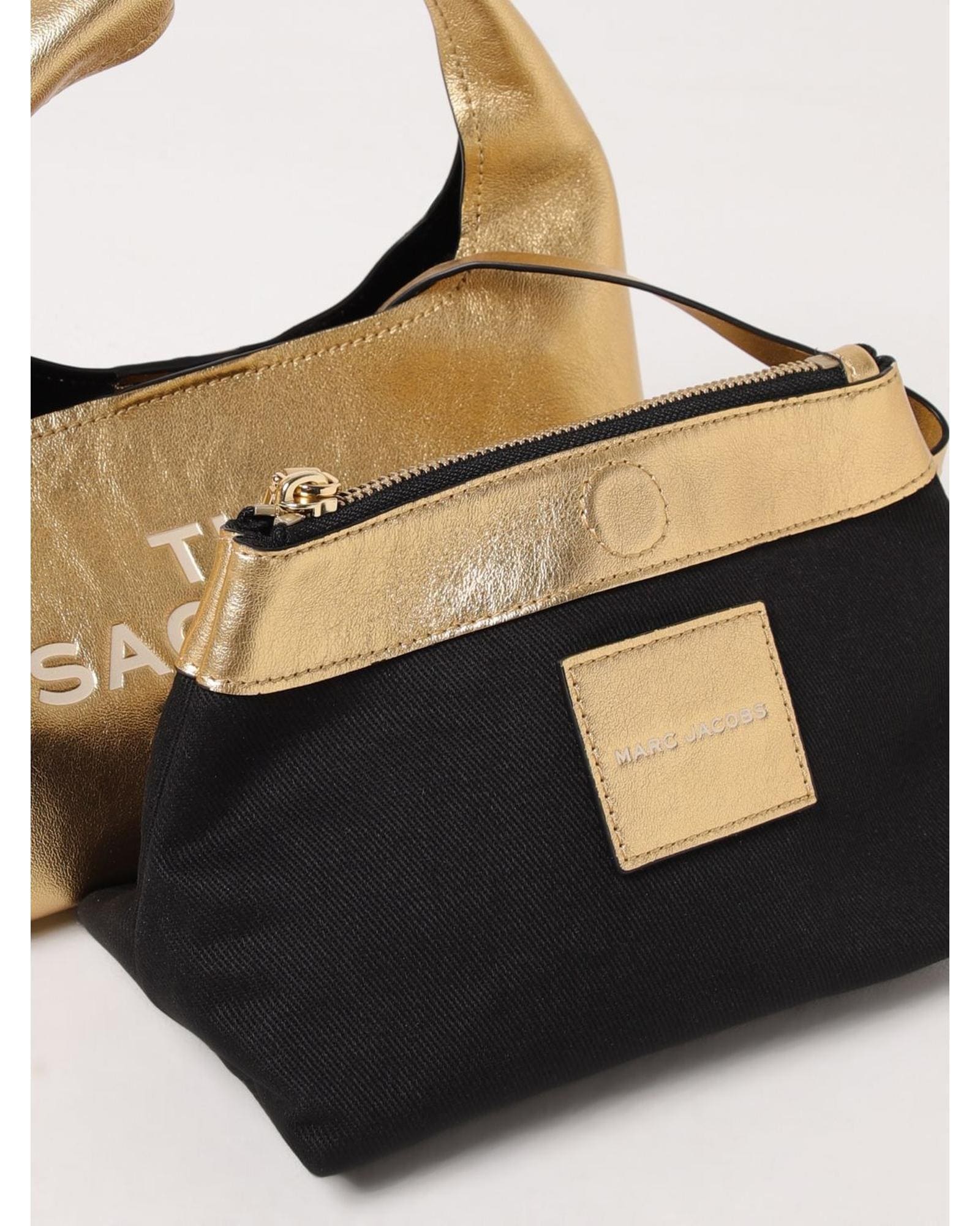 Marc Jacobs Sack Bag Metallic Leather Handbag Wo - Gold image 3