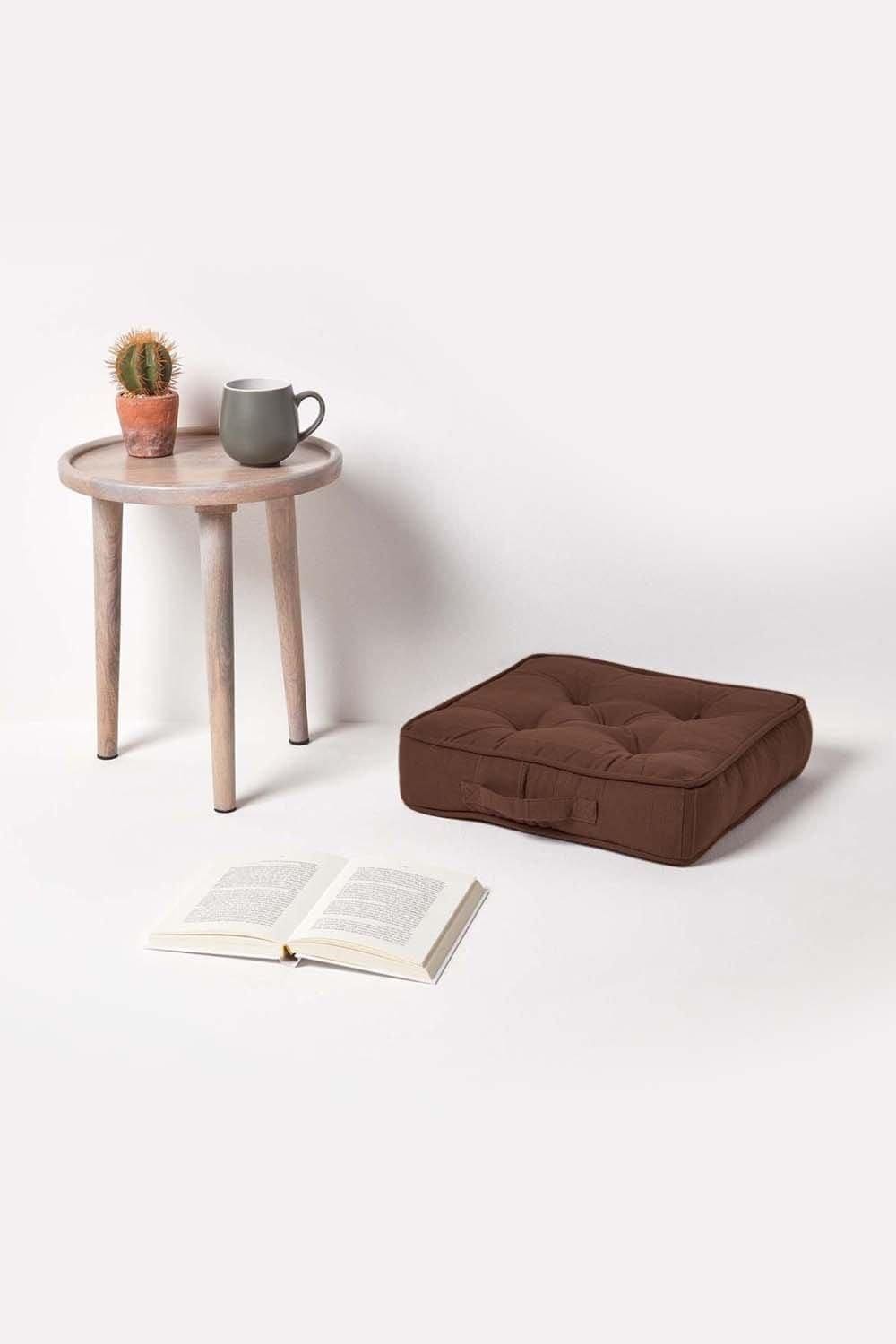 Homescapes Rajput Ribbed Cotton Floor Cushion image 2