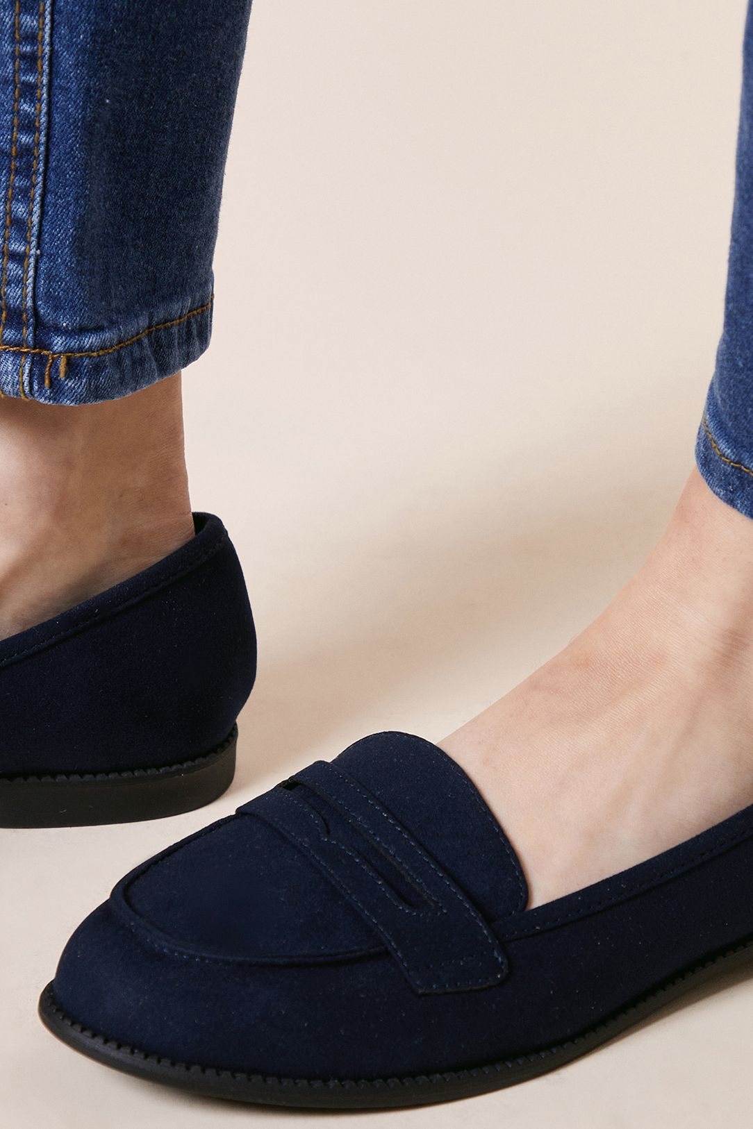 Dorothy Perkins Lara Penny Loafers Navy image 4