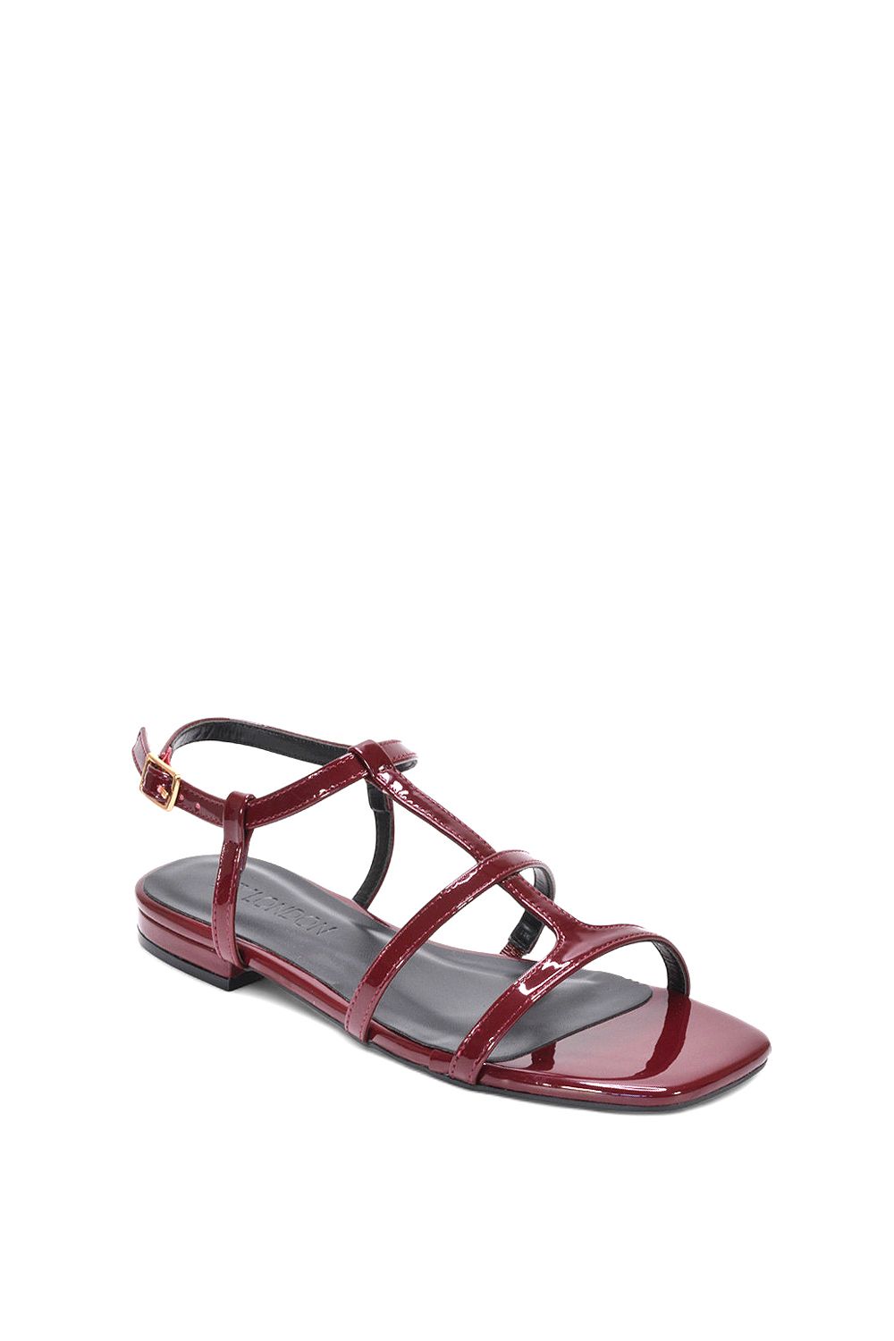 XY London 'Danielle' Flat Strappy Caged Square Toe Sandals With Buckle image 2
