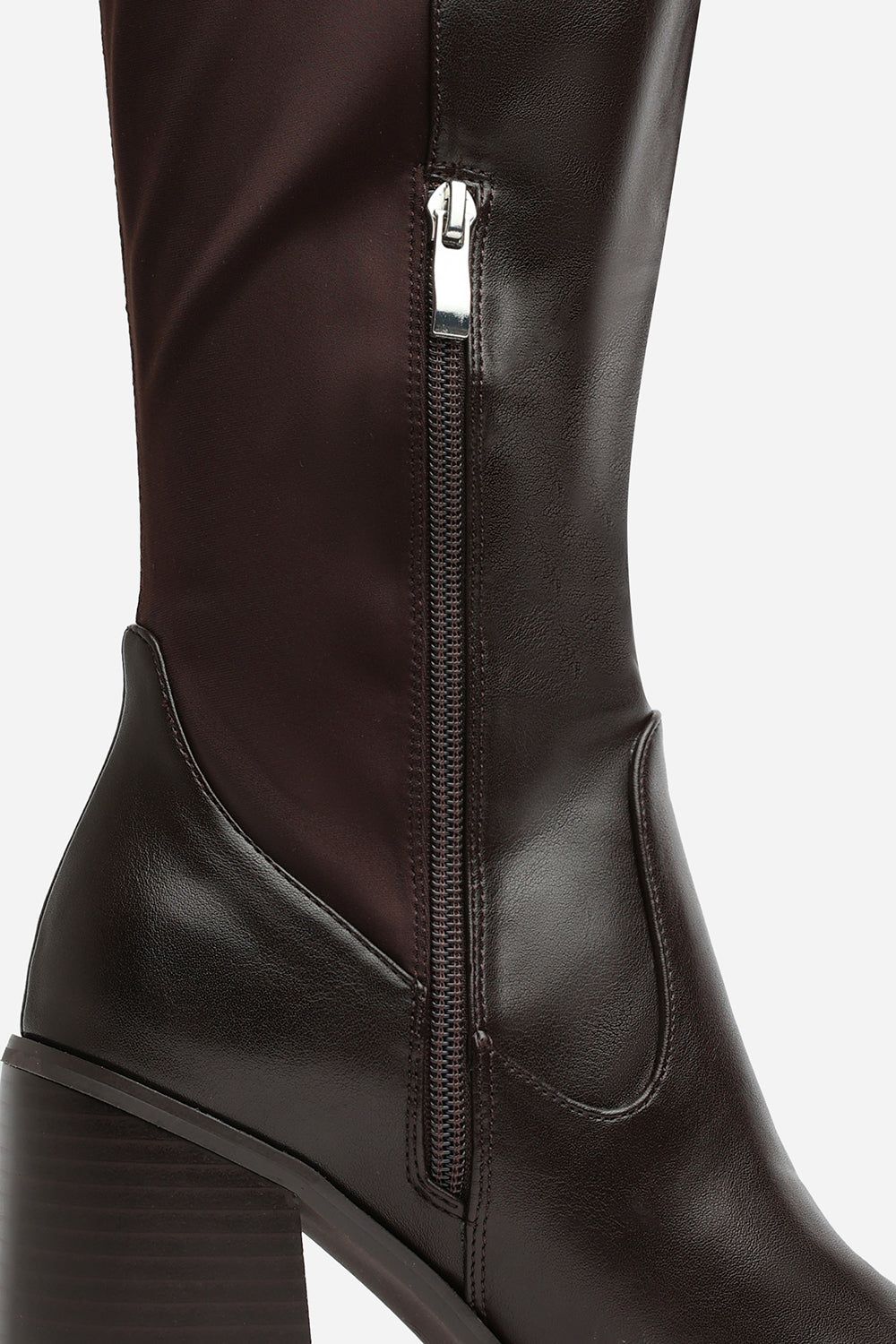 Where's That From 'Zhuri' Mid Block Heel Knee High Boots With Stretch And Side Zip image 5