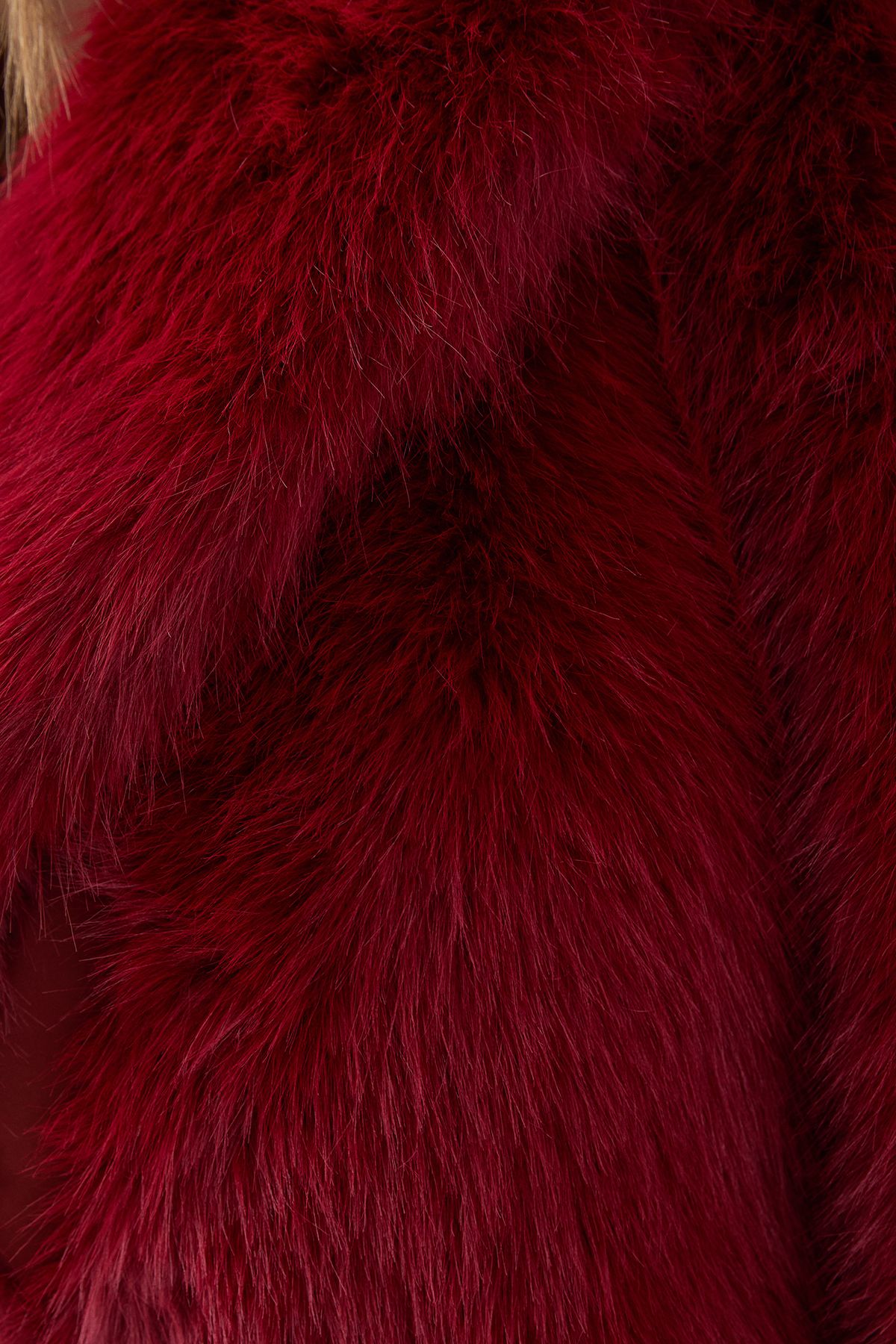 MissPap Faux Fur Cropped Collar Jacket Red image 5