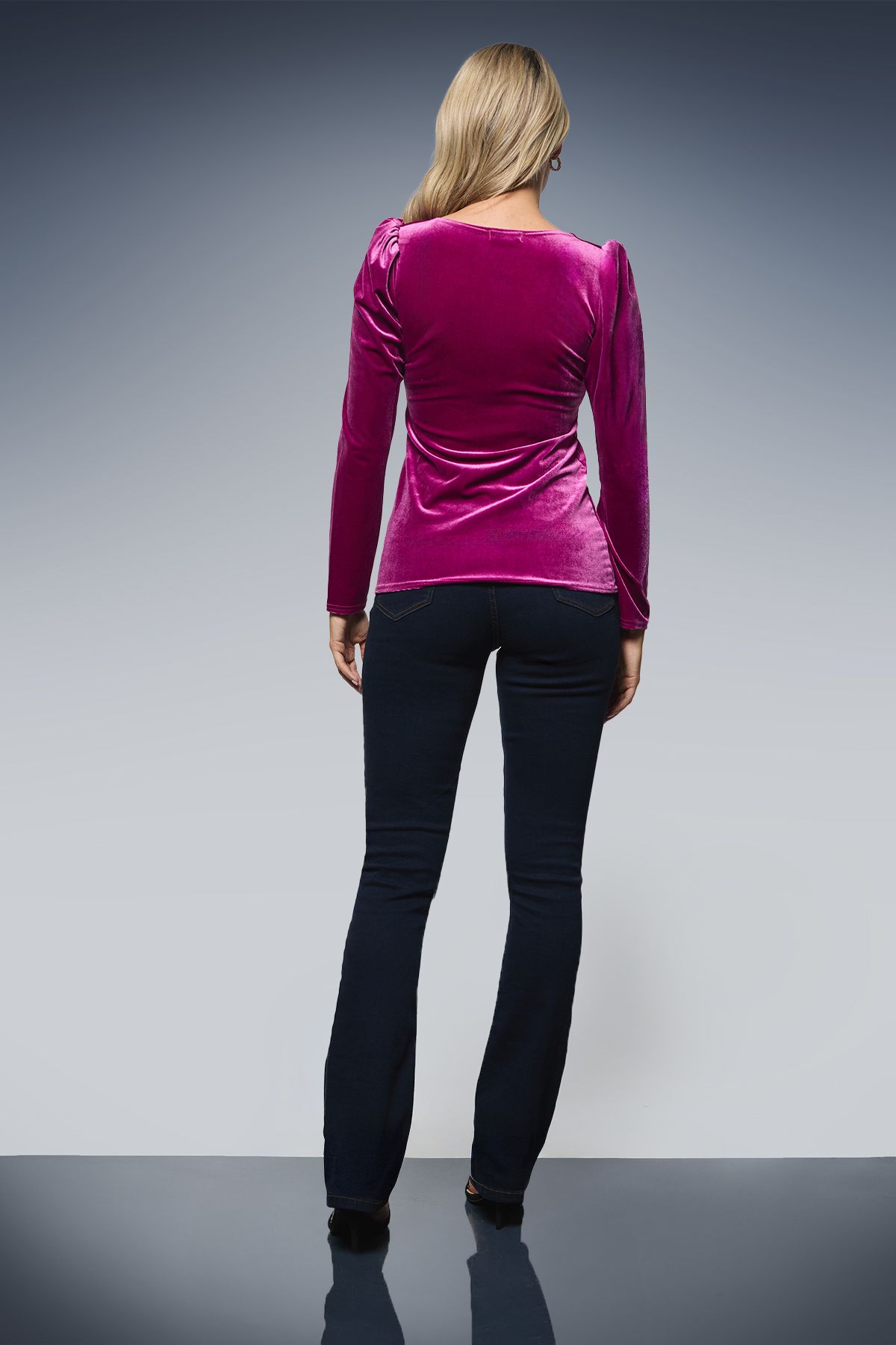 Dorothy Perkins Velvet Sweetheart Neck Top Hot Pink image 3