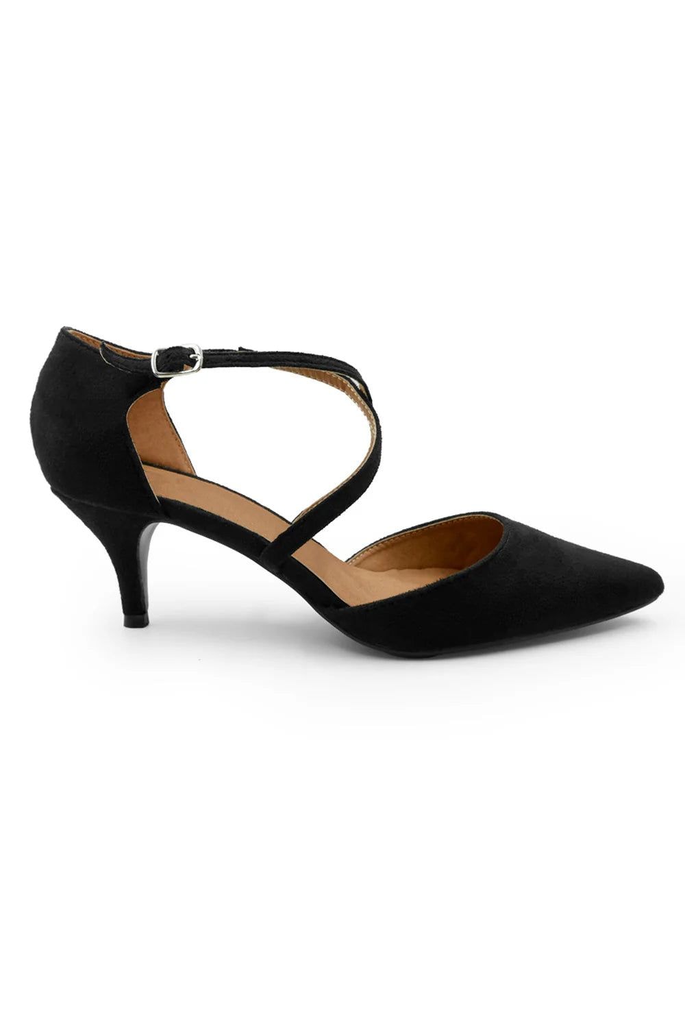 Where's That From 'Kennedi' Wide Fit Low Kitten Heel With Crossover Strap image 3
