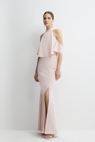 Coast Satin Back Crepe Tailored Fishtail Bridesmaids Maxi Skirt Blush