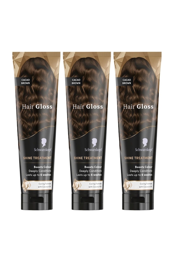 Schwarzkopf 'Hair Gloss' Shine Treatment Cacao Brown 150ml, 3 Pack