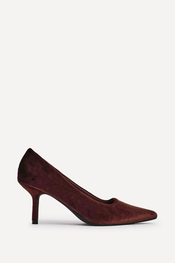Linzi Kat Brown Velvet Classic Court Heels