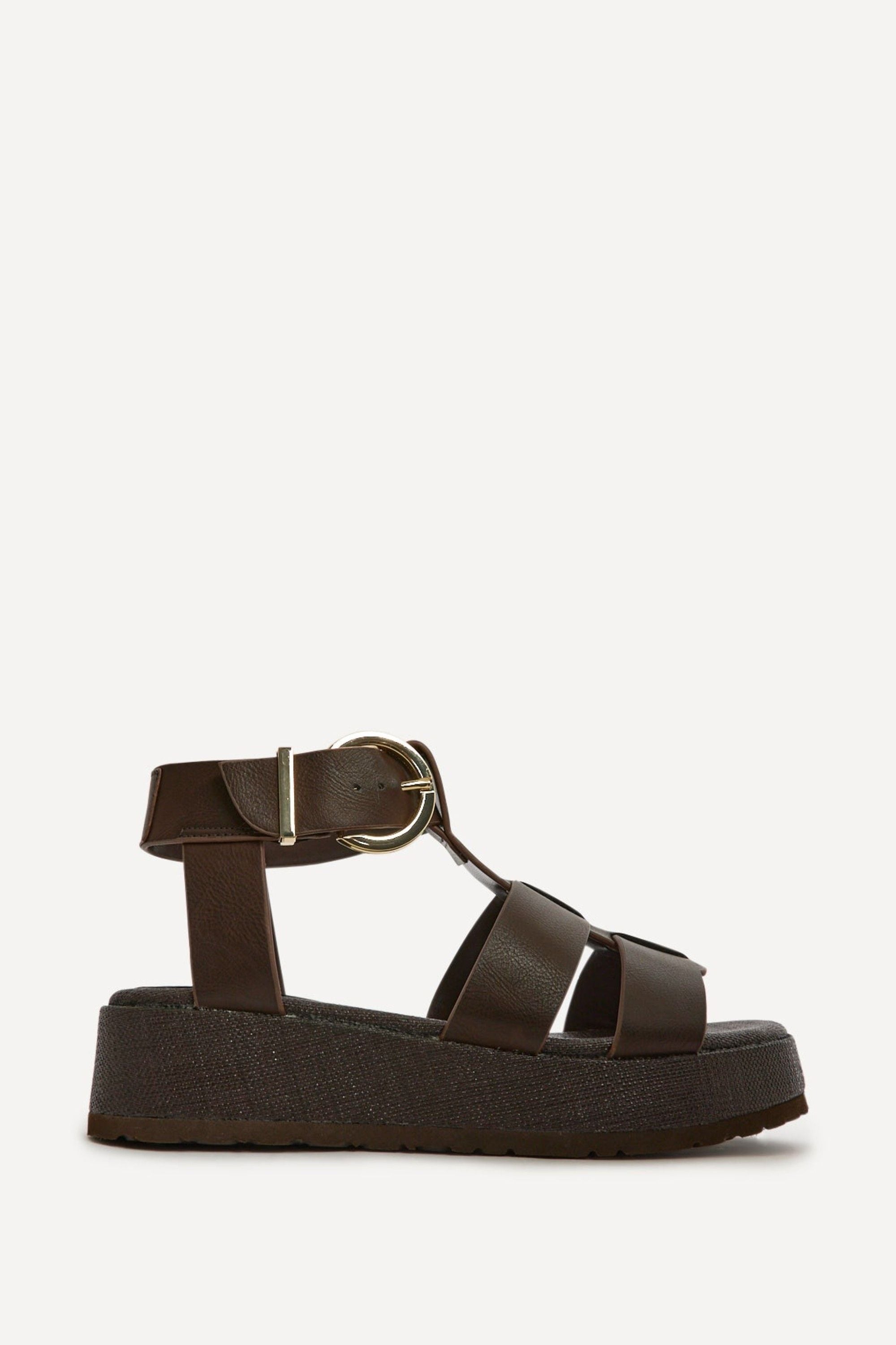 Linzi Tori Brown Gladiator Flatform Sandals