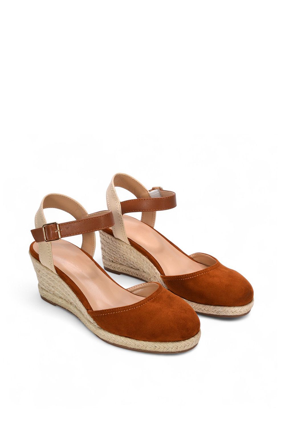 XY London 'Joey' Closed Toe Ankle Strap Espadrille Wedge Platform Shoes image 5