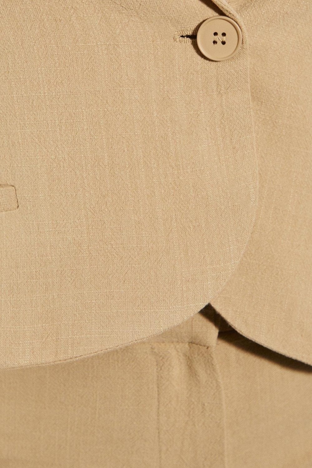 MissPap Textured Tailored Curved Hem Long Sleeve Blazer Camel image 5