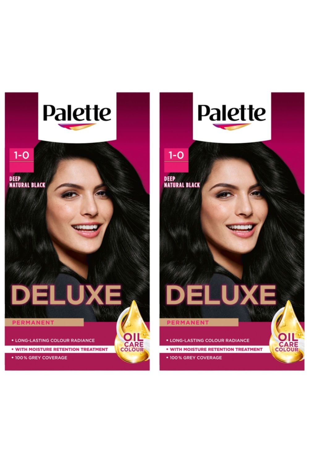 Schwarzkopf Deluxe Creme Colouration 1-0 Deep Natural Black 'Hair Dye', 2 Pack image 1