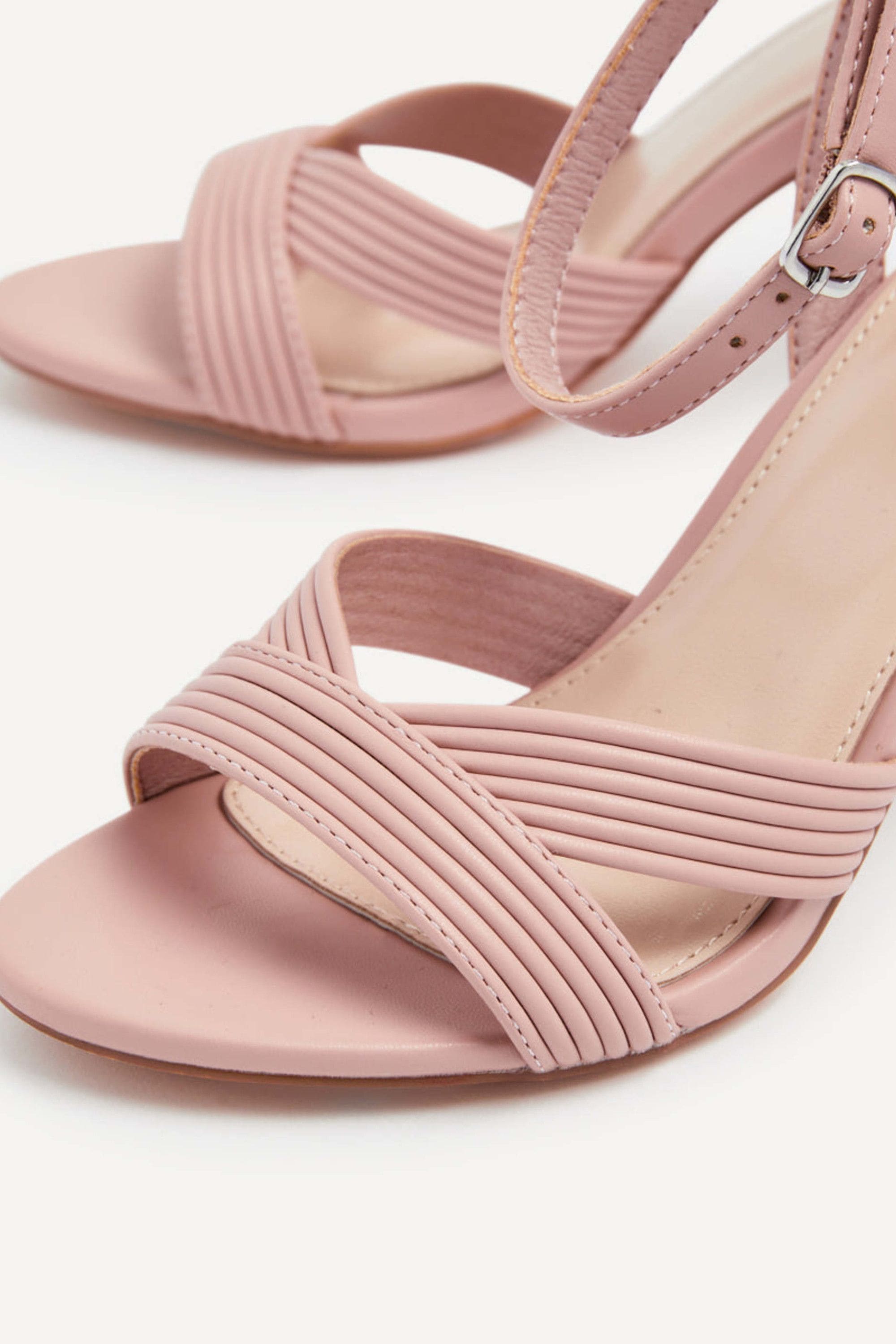 Linzi City Dusky Pink Faux Leather Heeled Sandals image 5