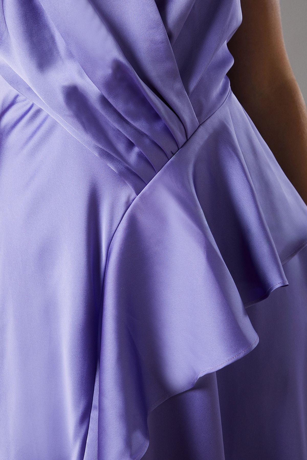 Coast Plunge V Frill Skirt Strappy Midi Dress Purple image 5