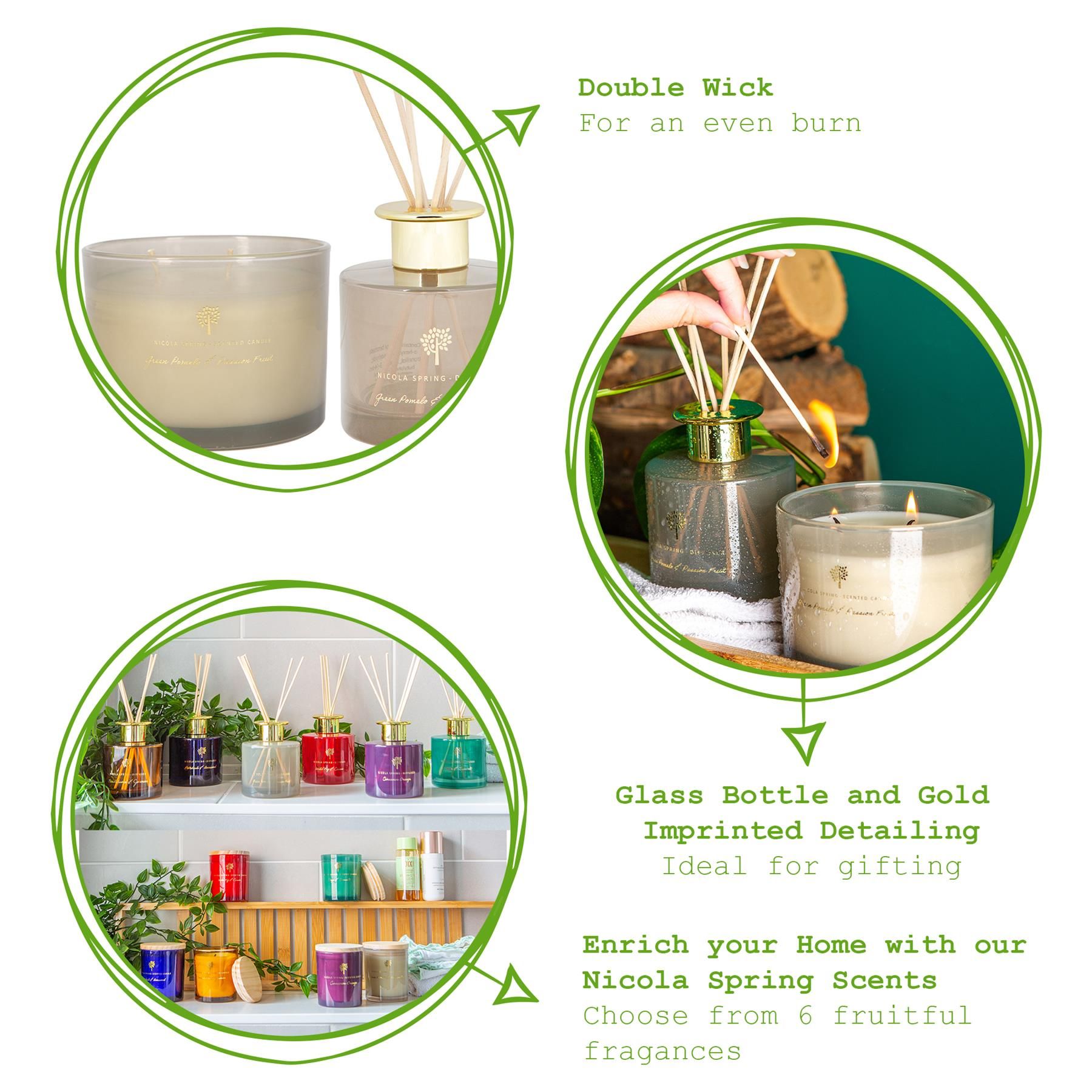 Nicola Spring Pomelo & Passion Fruit Candle & Diffuser Set - 350g Jar + 200ml Diff image 4