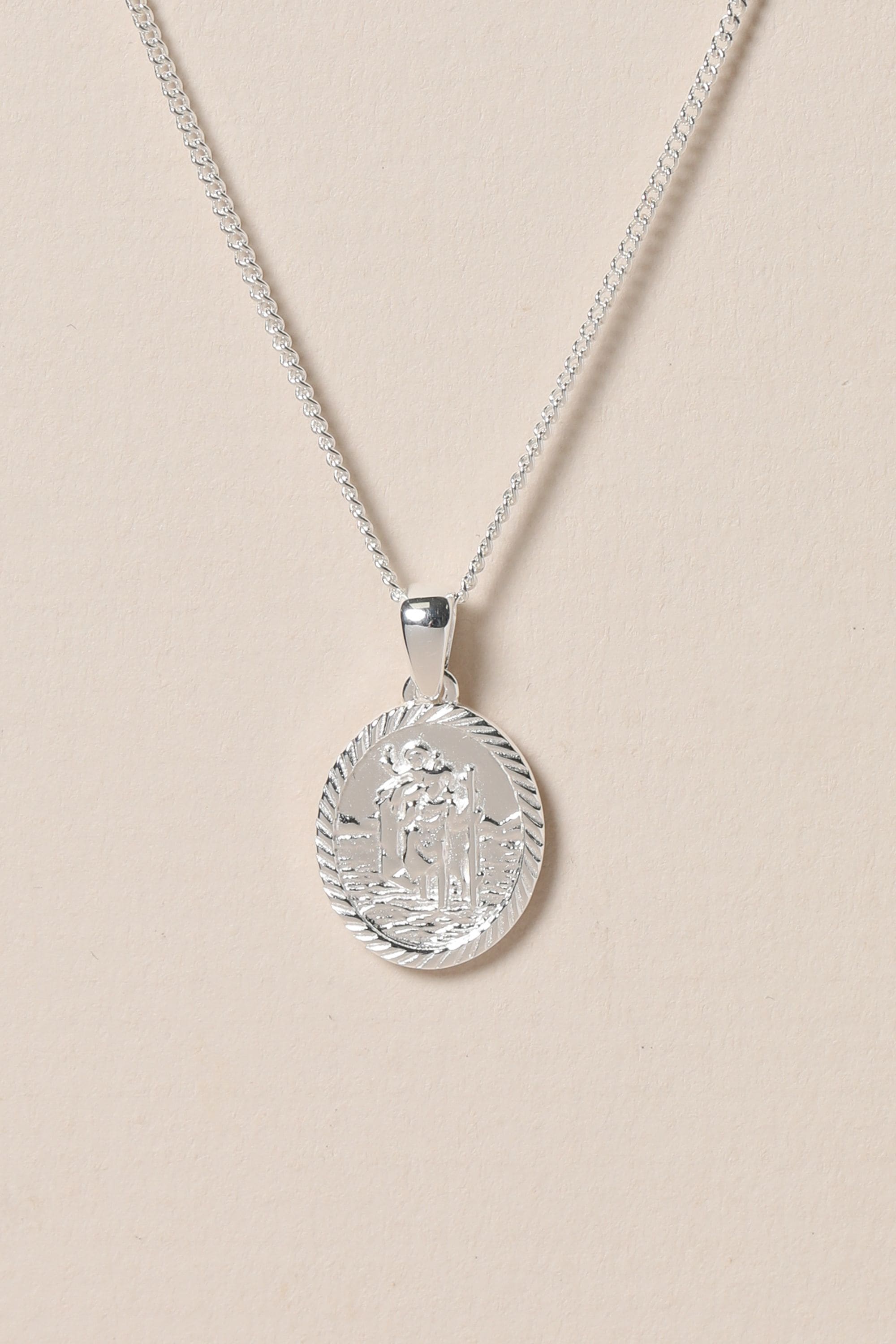 Simply Silver Sterling Silver 925 Personalised St. Christopher Pendant image 2