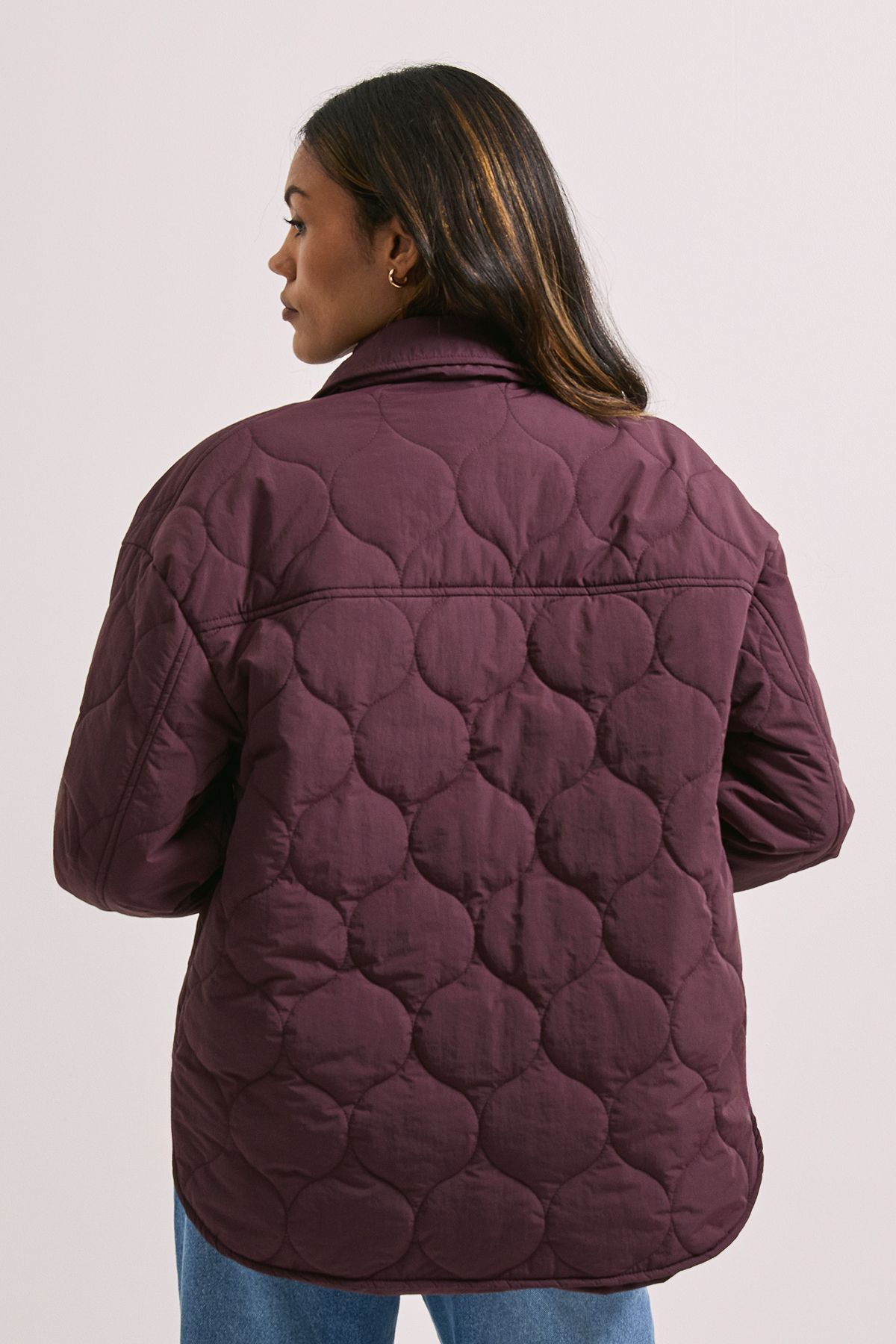 Dorothy Perkins Quilted Collared Jacket Berry image 3