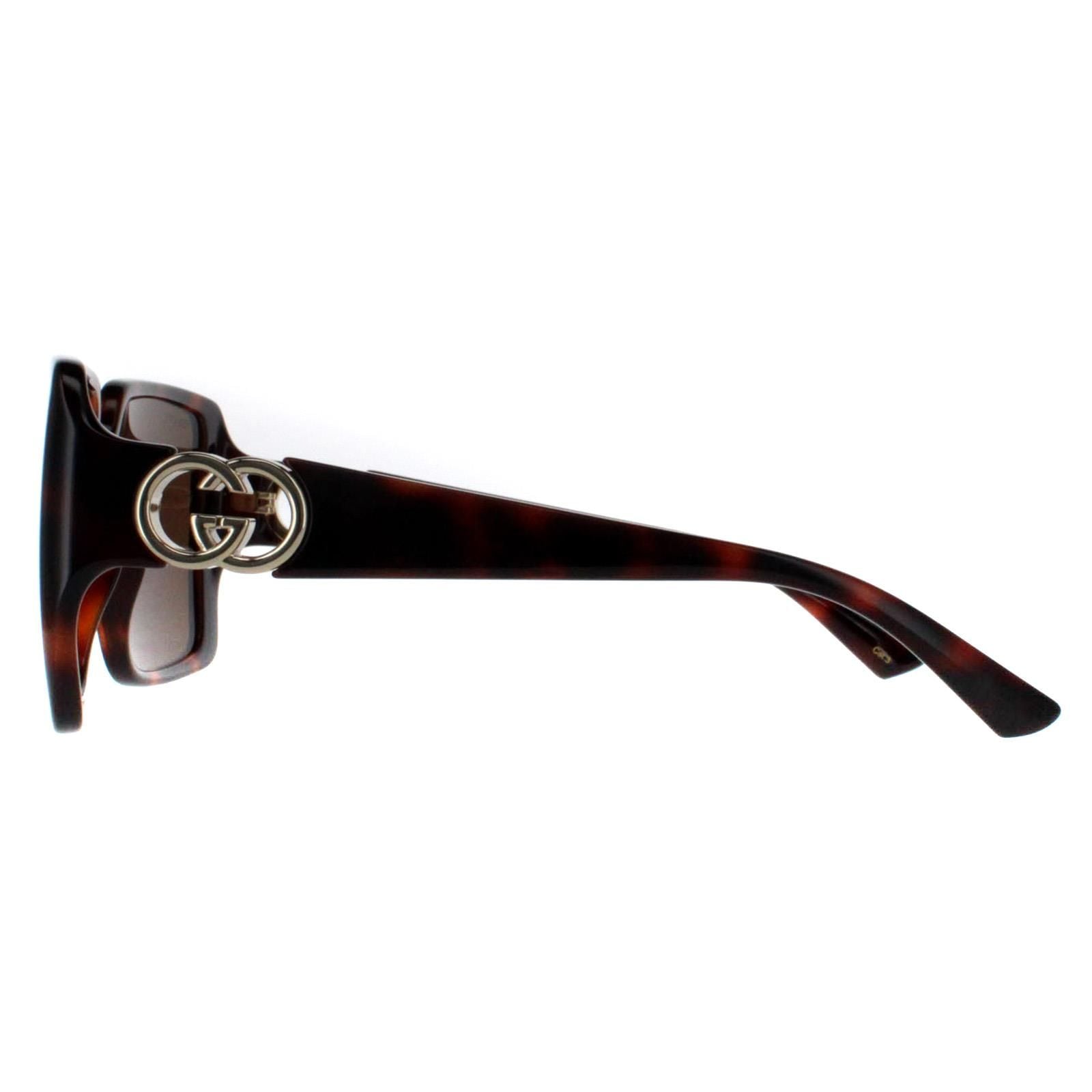 Gucci Square Dark Havana with Gold Dark Brown GG1692S image 3