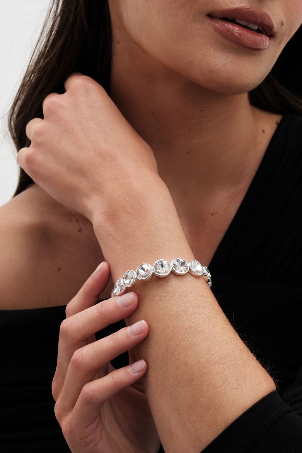 Jon Richard Silver Plated Statement Crystal Stretch Bracelet image 2