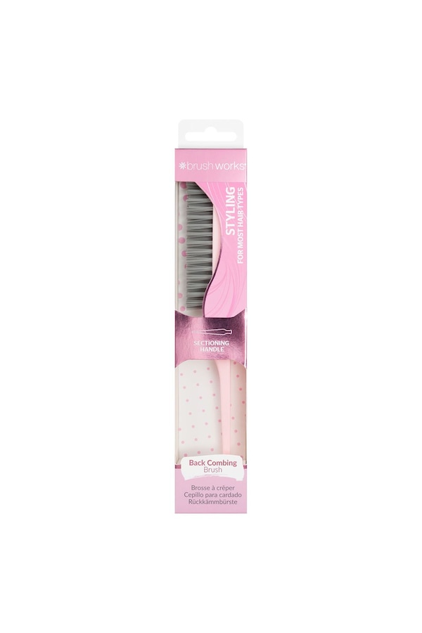 Brushworks Back Comb Brush Pink