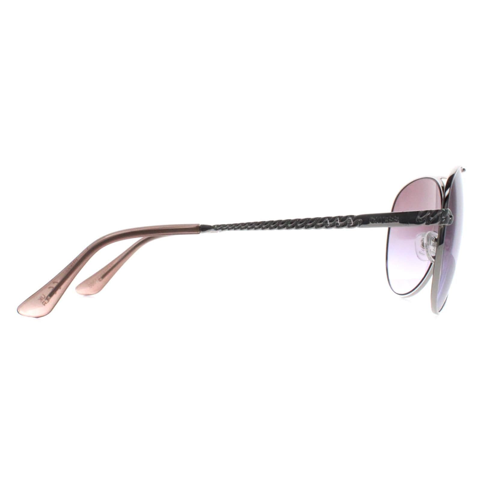 Guess Aviator Shiny Silver With Crystal Stones Violet Gradient GU7470-S image 4